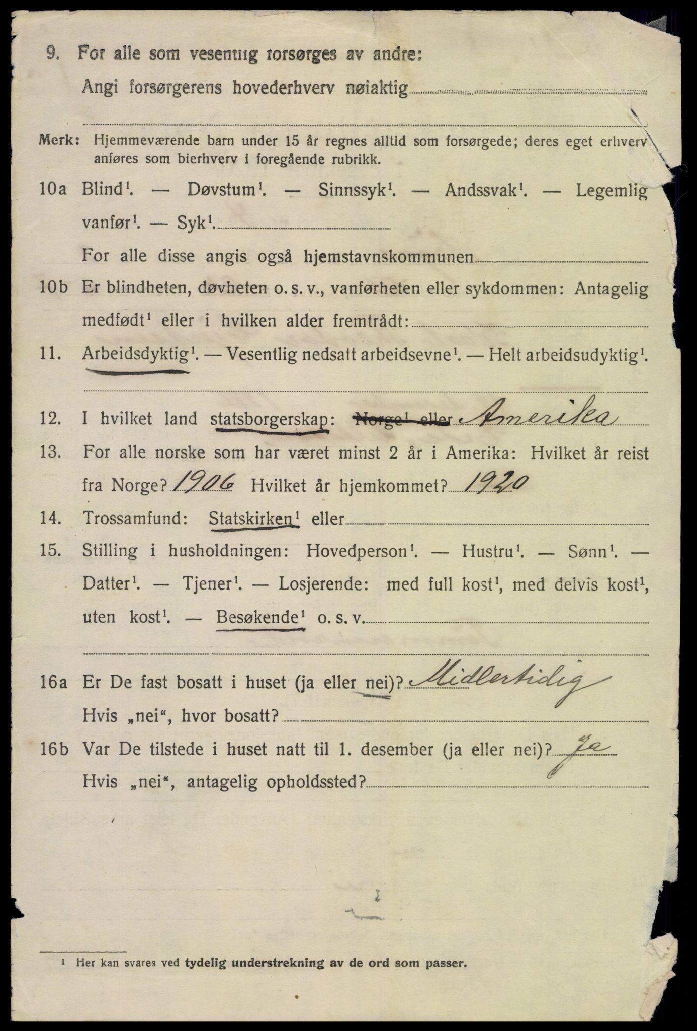 SAK, 1920 census for Søgne, 1920, p. 1858