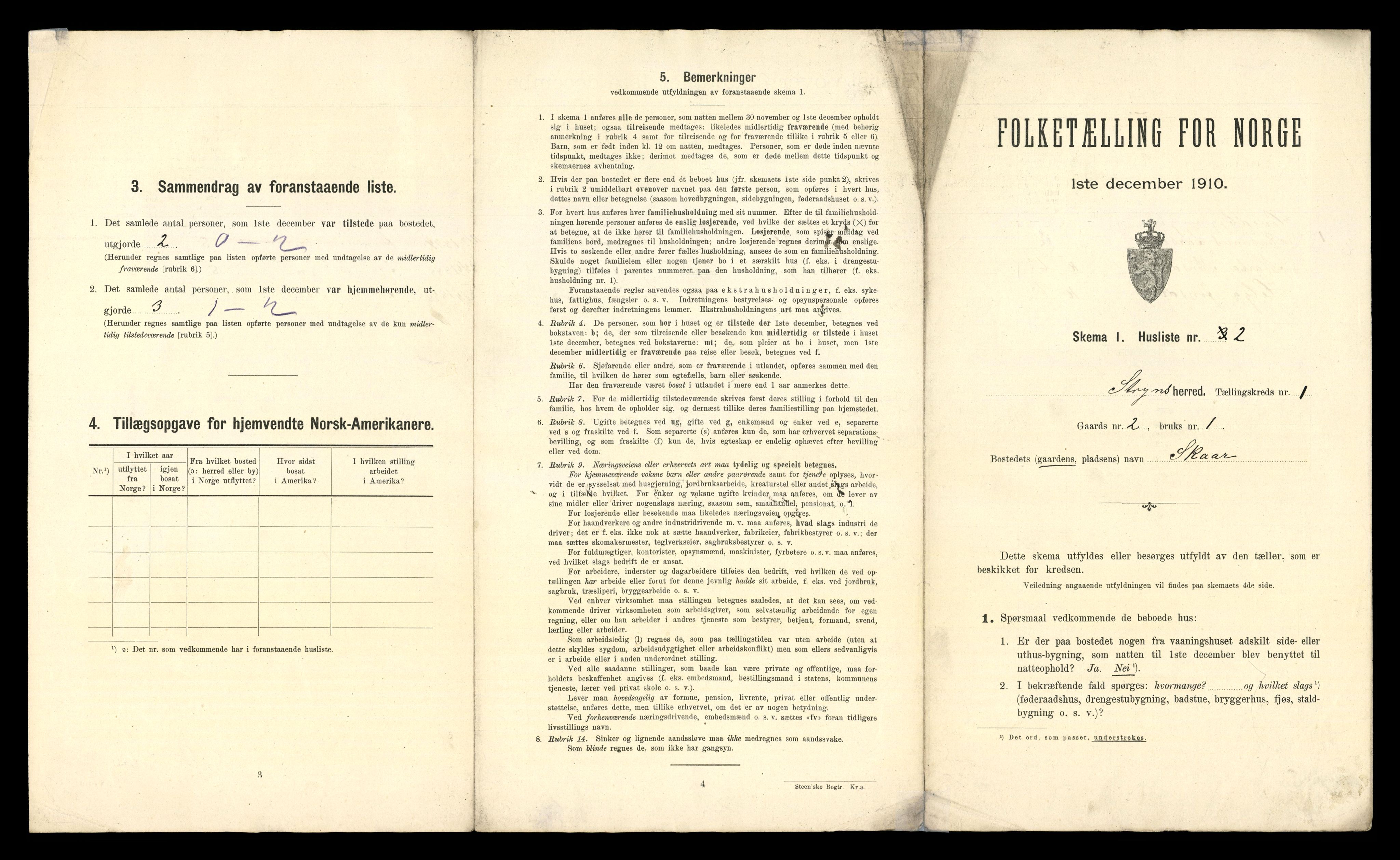 RA, 1910 census for Stryn, 1910, p. 49