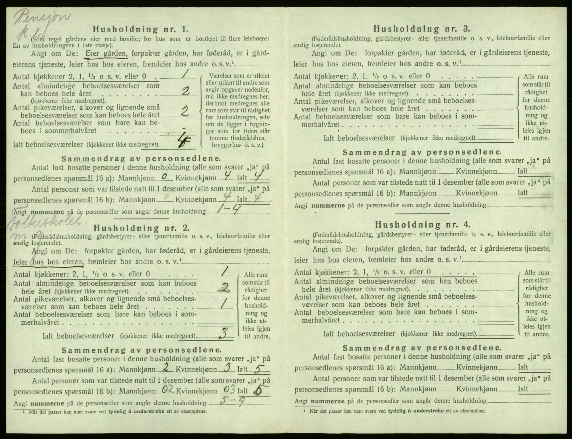 SAB, 1920 census for Granvin, 1920, p. 234