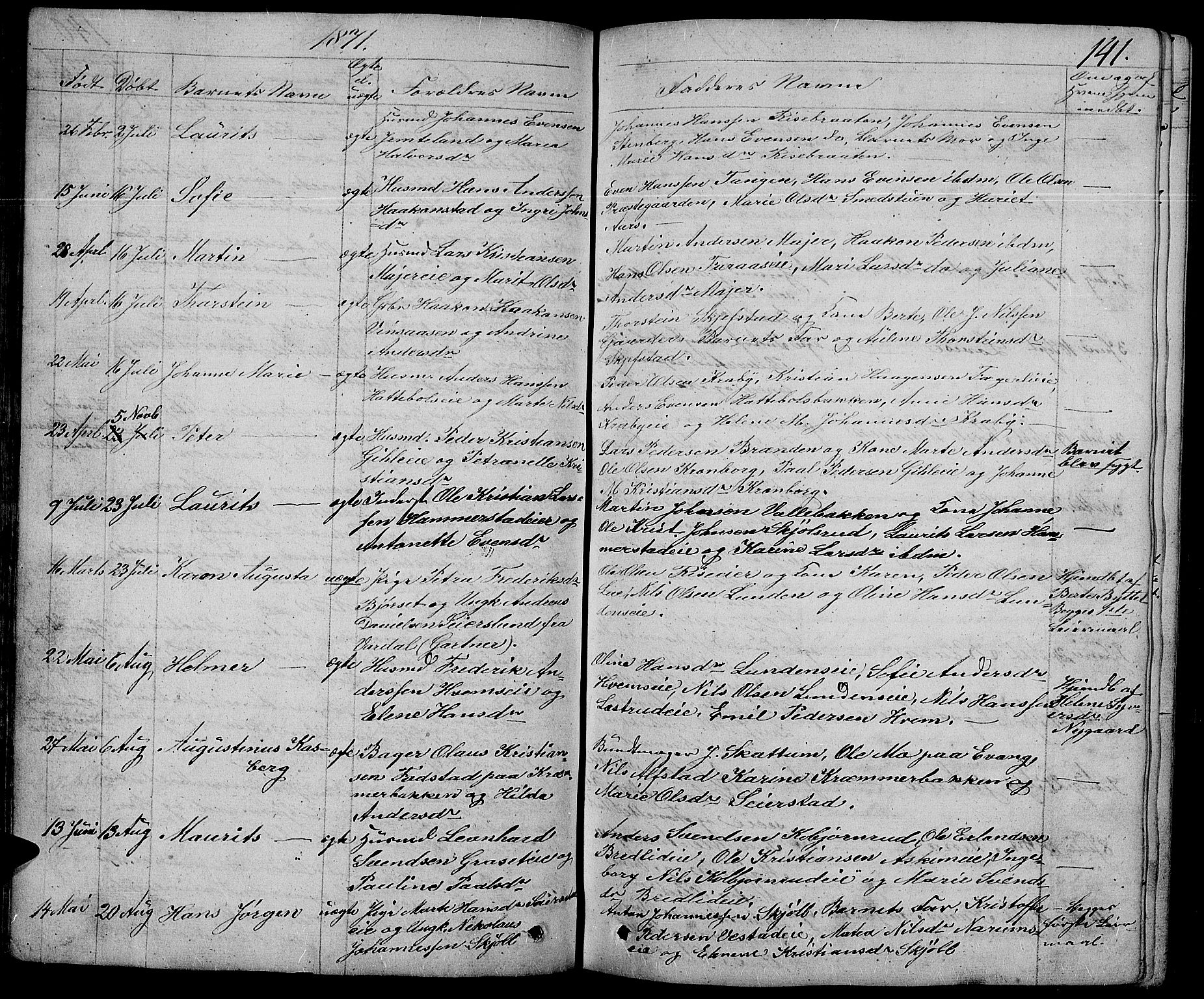 Østre Toten prestekontor, AV/SAH-PREST-104/H/Ha/Hab/L0004: Parish register (copy) no. 4, 1858-1886, p. 141