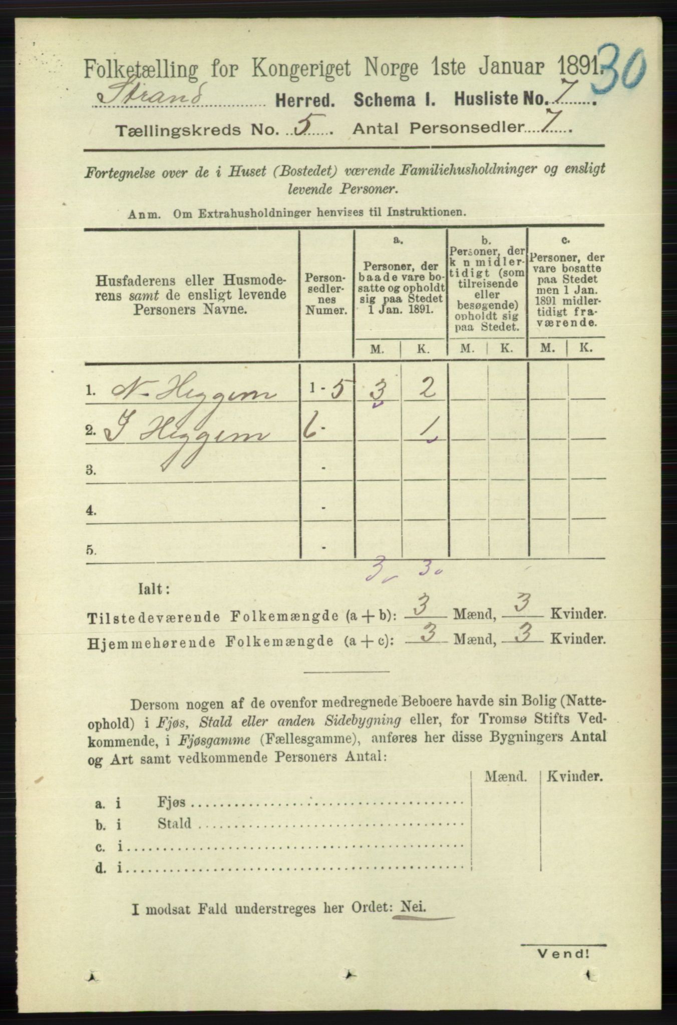 RA, 1891 census for 1130 Strand, 1891, p. 1189