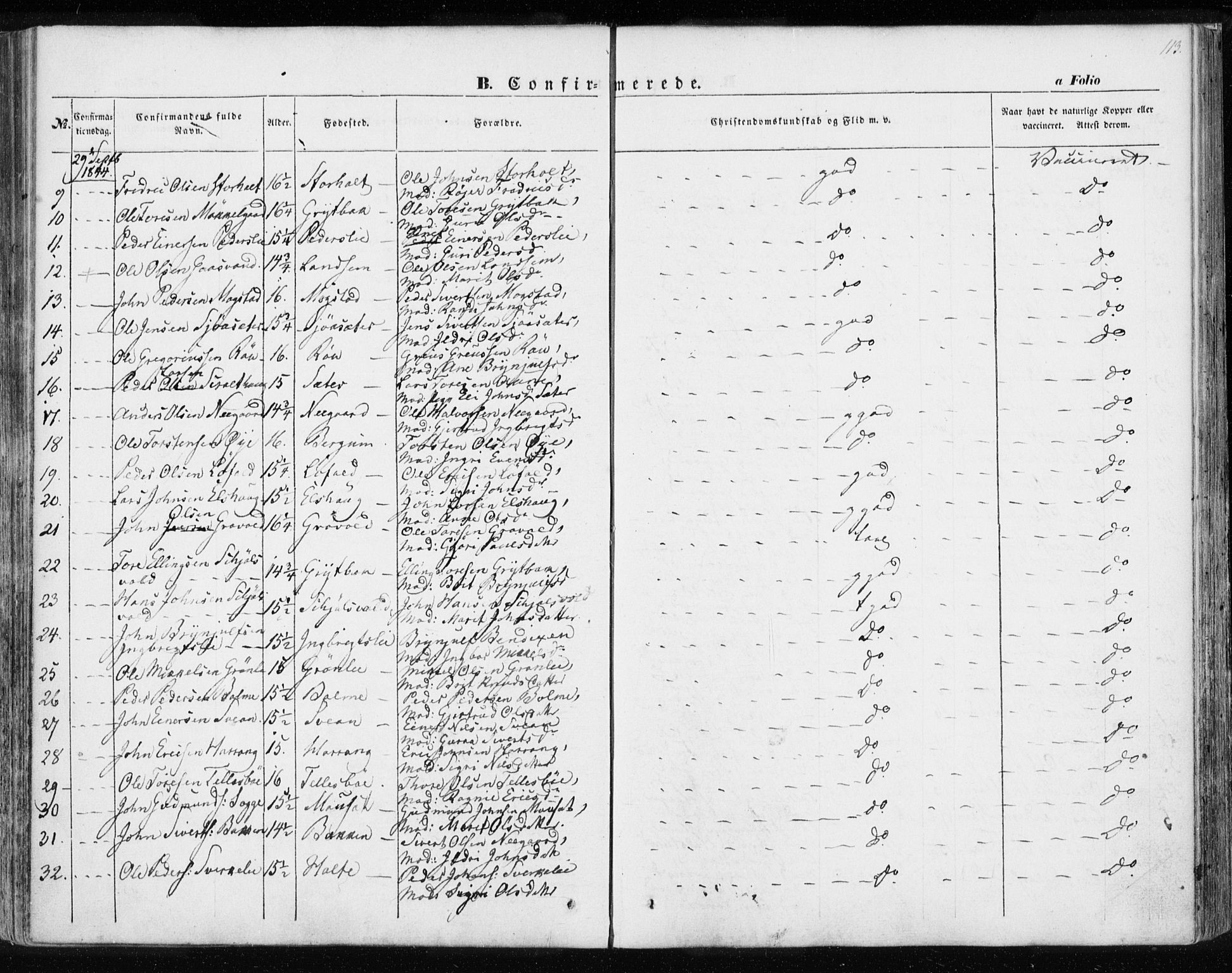 Ministerialprotokoller, klokkerbøker og fødselsregistre - Møre og Romsdal, AV/SAT-A-1454/595/L1043: Parish register (official) no. 595A05, 1843-1851, p. 113