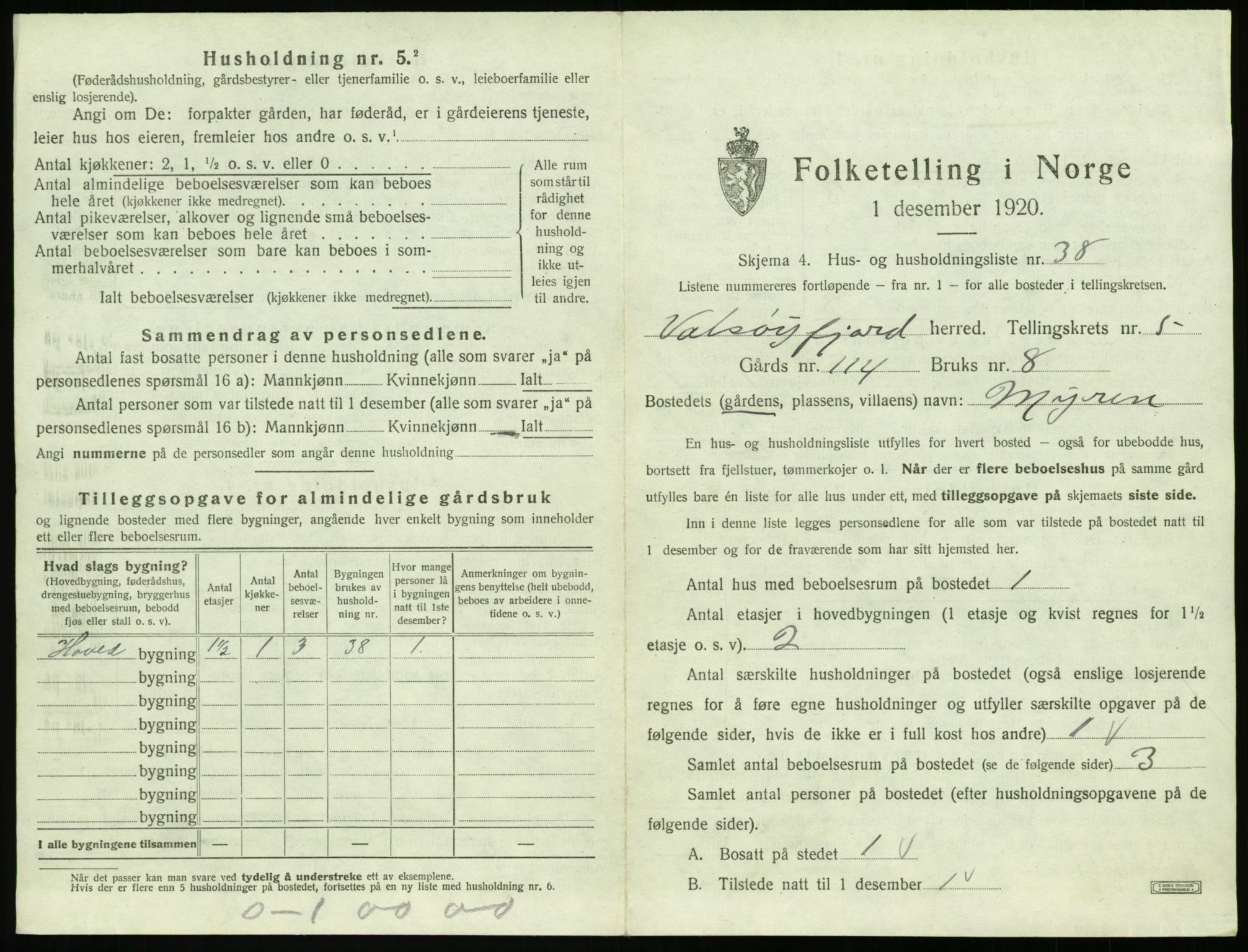 SAT, 1920 census for Valsøyfjord, 1920, p. 387