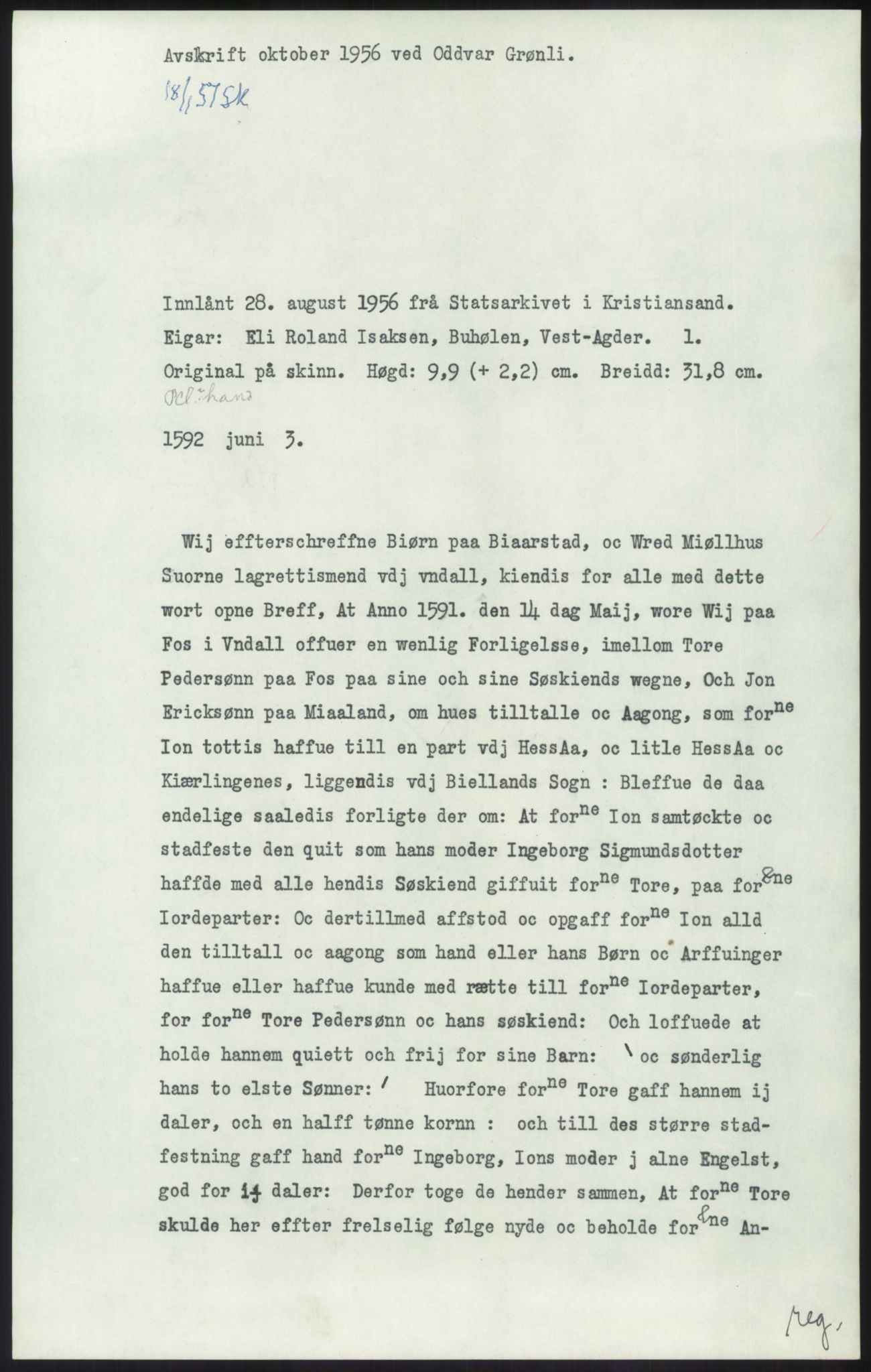 Samlinger til kildeutgivelse, Diplomavskriftsamlingen, RA/EA-4053/H/Ha, p. 1741