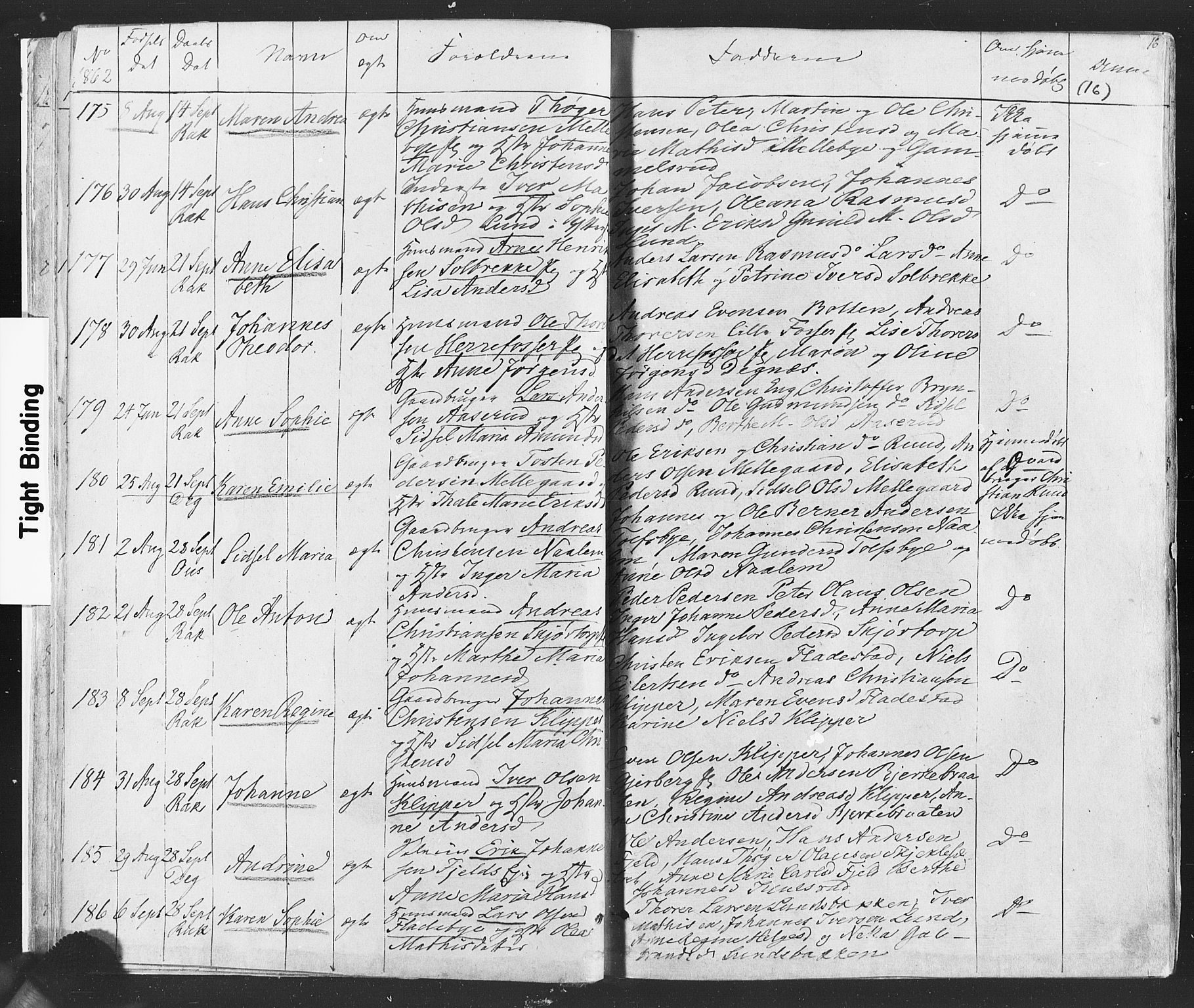 Rakkestad prestekontor Kirkebøker, AV/SAO-A-2008/F/Fa/L0011: Parish register (official) no. I 11, 1862-1877, p. 16