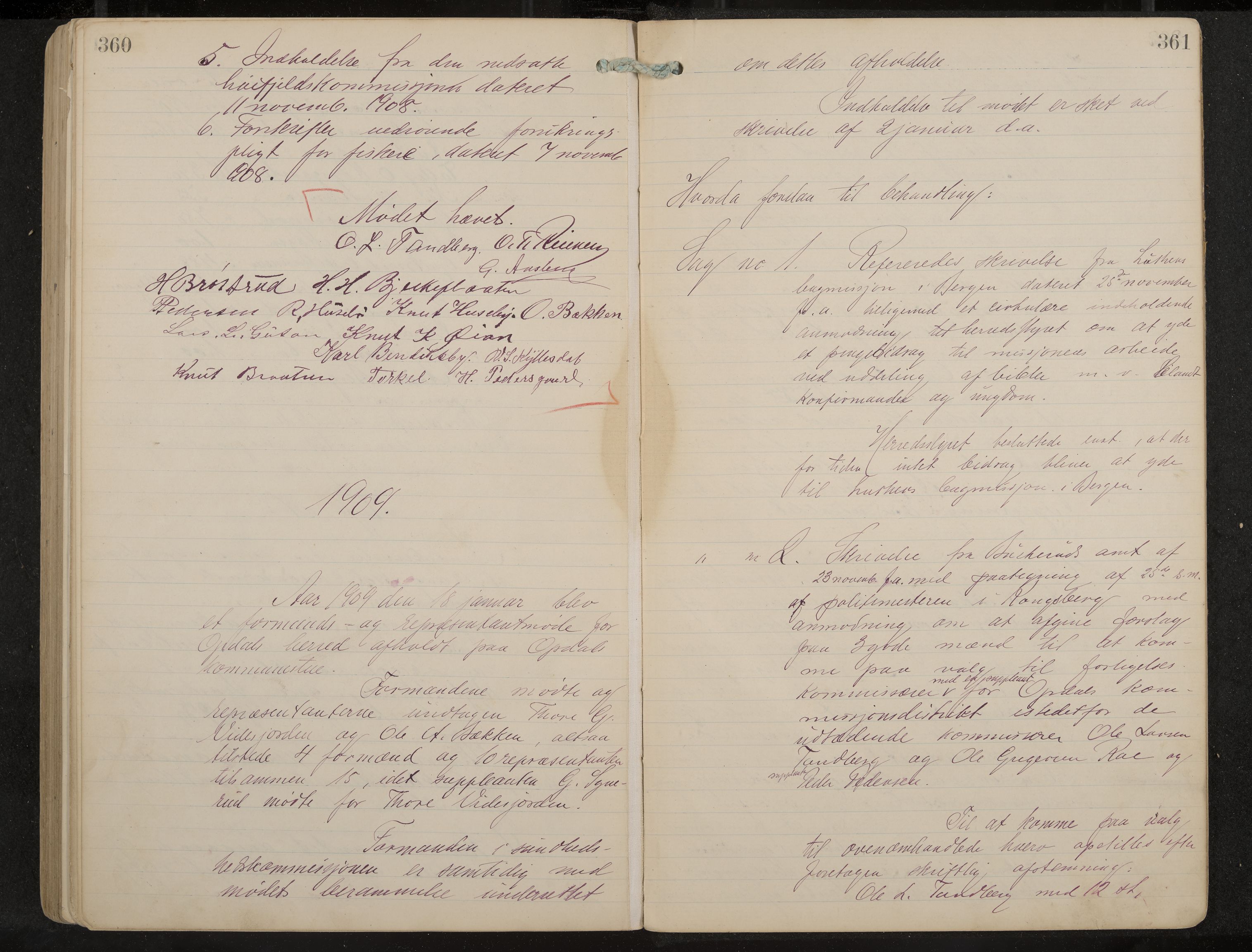 Uvdal formannskap og sentraladministrasjon, IKAK/0634021/A/Aa/L0001: Møtebok, 1901-1909, p. 360-361