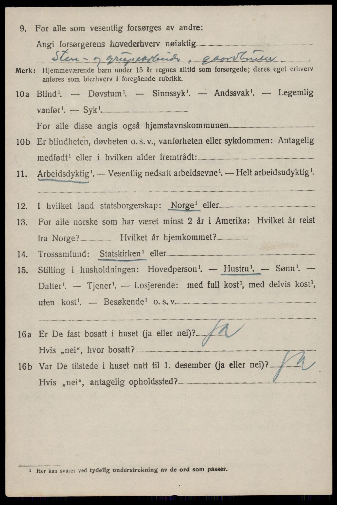 SAST, 1920 census for Skjold, 1920, p. 3351