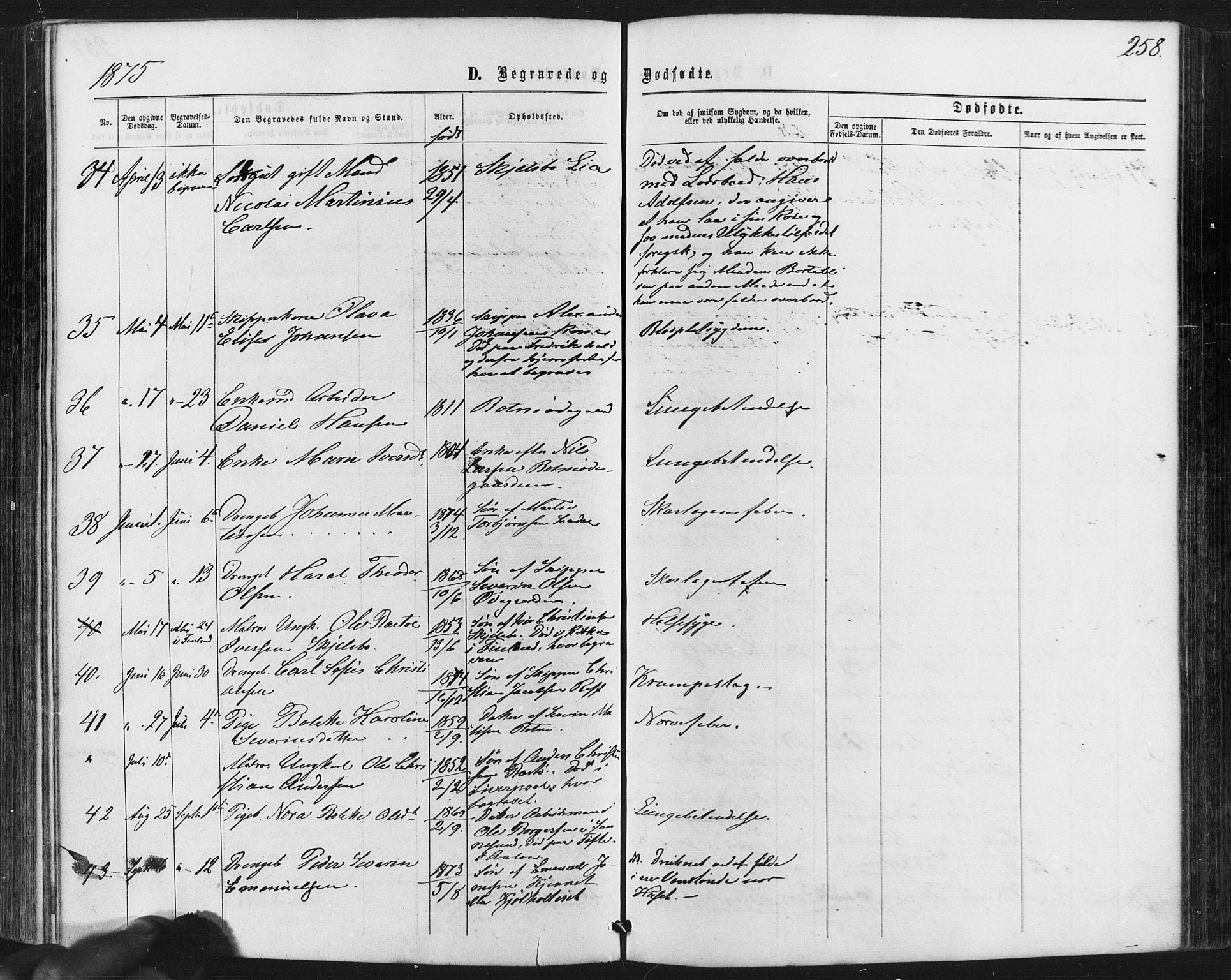 Hvaler prestekontor Kirkebøker, AV/SAO-A-2001/F/Fa/L0007: Parish register (official) no. I 7, 1864-1878, p. 258