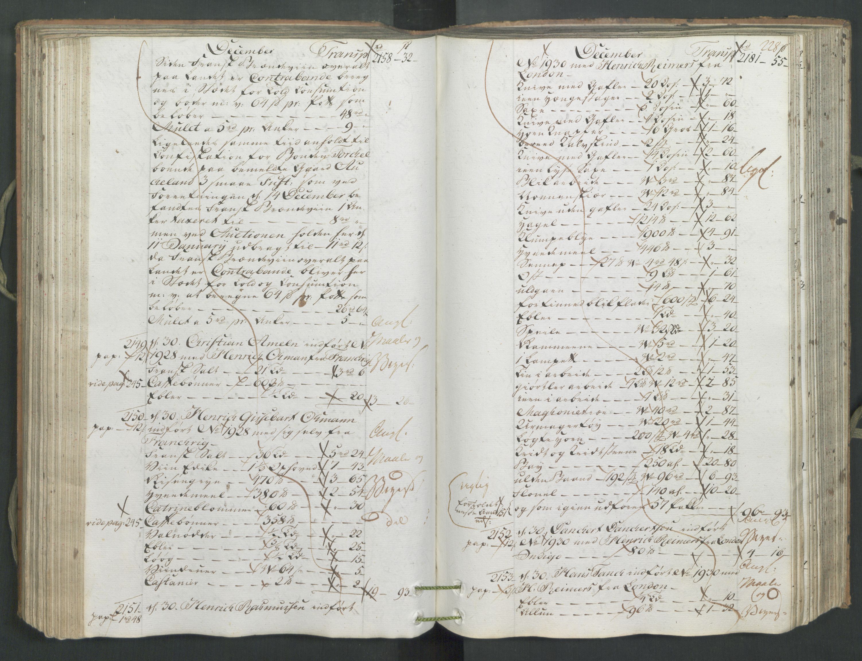 Generaltollkammeret, tollregnskaper, AV/RA-EA-5490/R26/L0222/0001: Tollregnskaper Bergen A / Inngående hovedtollbok, 1786, p. 227b-228a