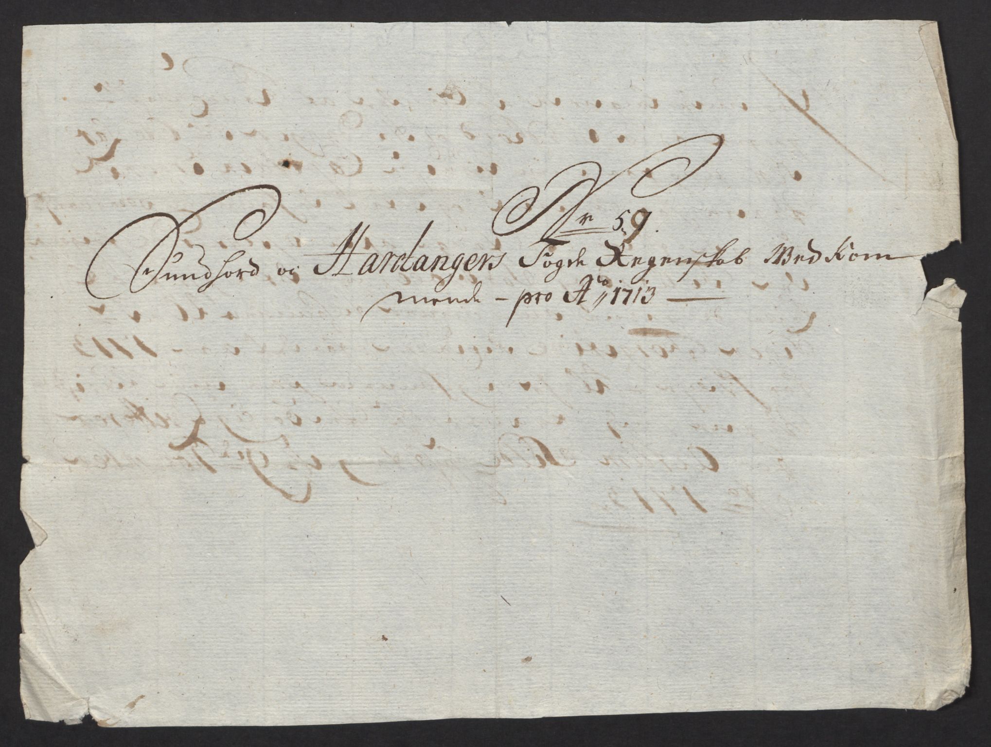 Rentekammeret inntil 1814, Reviderte regnskaper, Fogderegnskap, RA/EA-4092/R48/L2989: Fogderegnskap Sunnhordland og Hardanger, 1713, p. 355