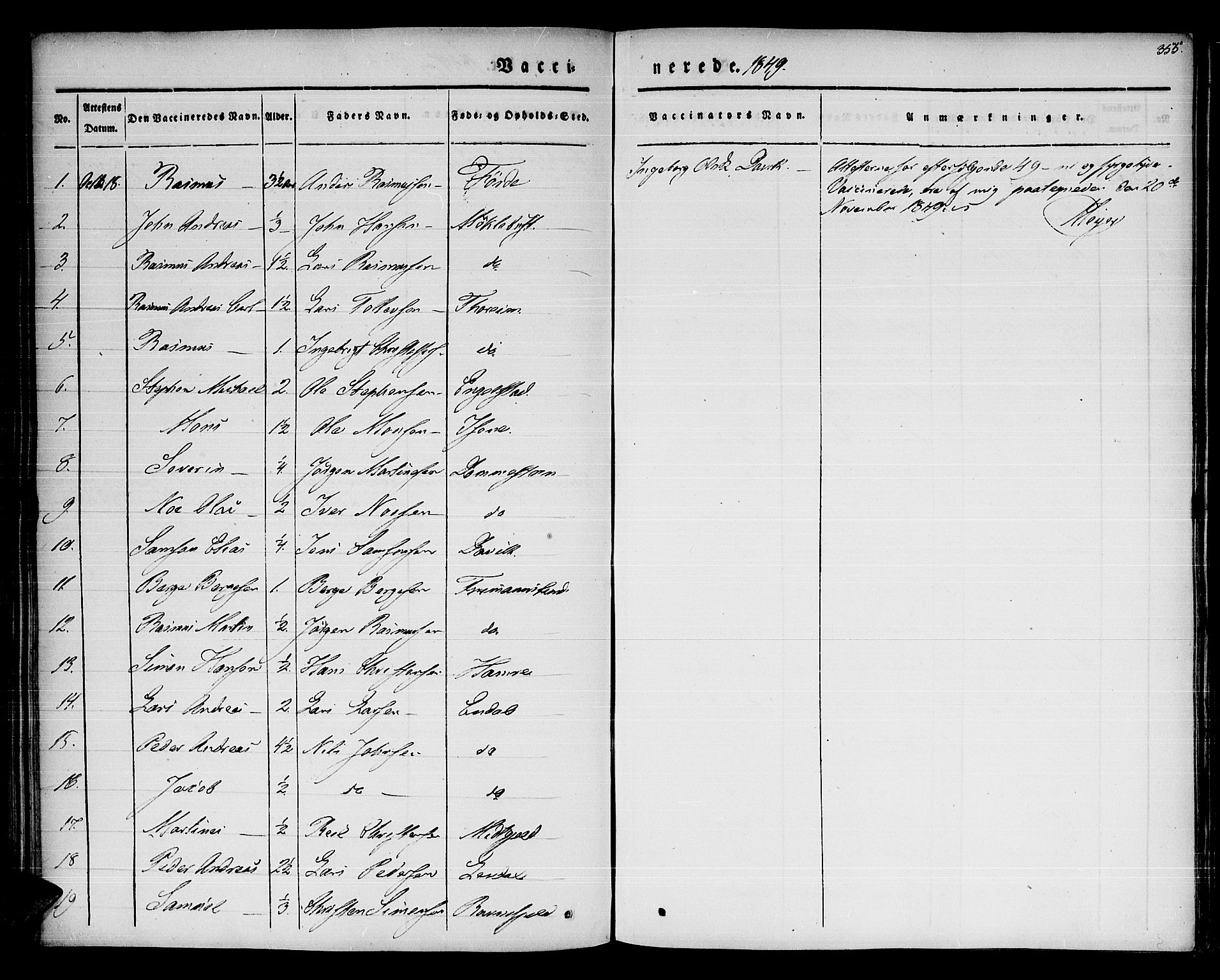 Davik sokneprestembete, AV/SAB-A-79701/H/Haa/Haaa/L0004: Parish register (official) no. A 4, 1830-1849, p. 355