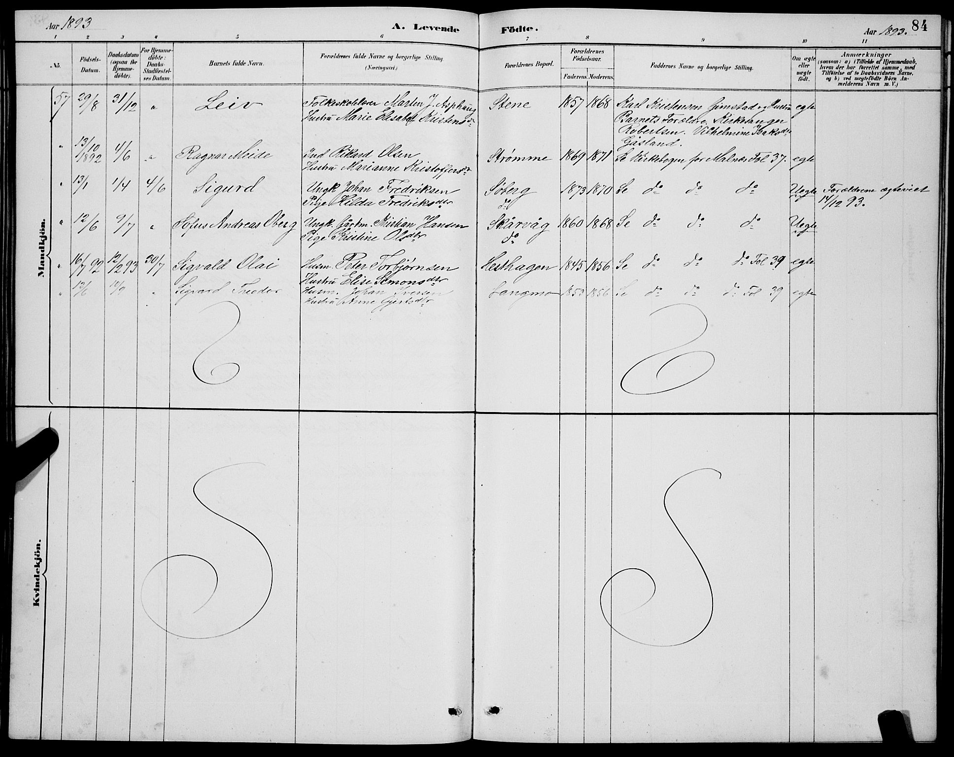 Ministerialprotokoller, klokkerbøker og fødselsregistre - Nordland, AV/SAT-A-1459/891/L1315: Parish register (copy) no. 891C04, 1886-1893, p. 84