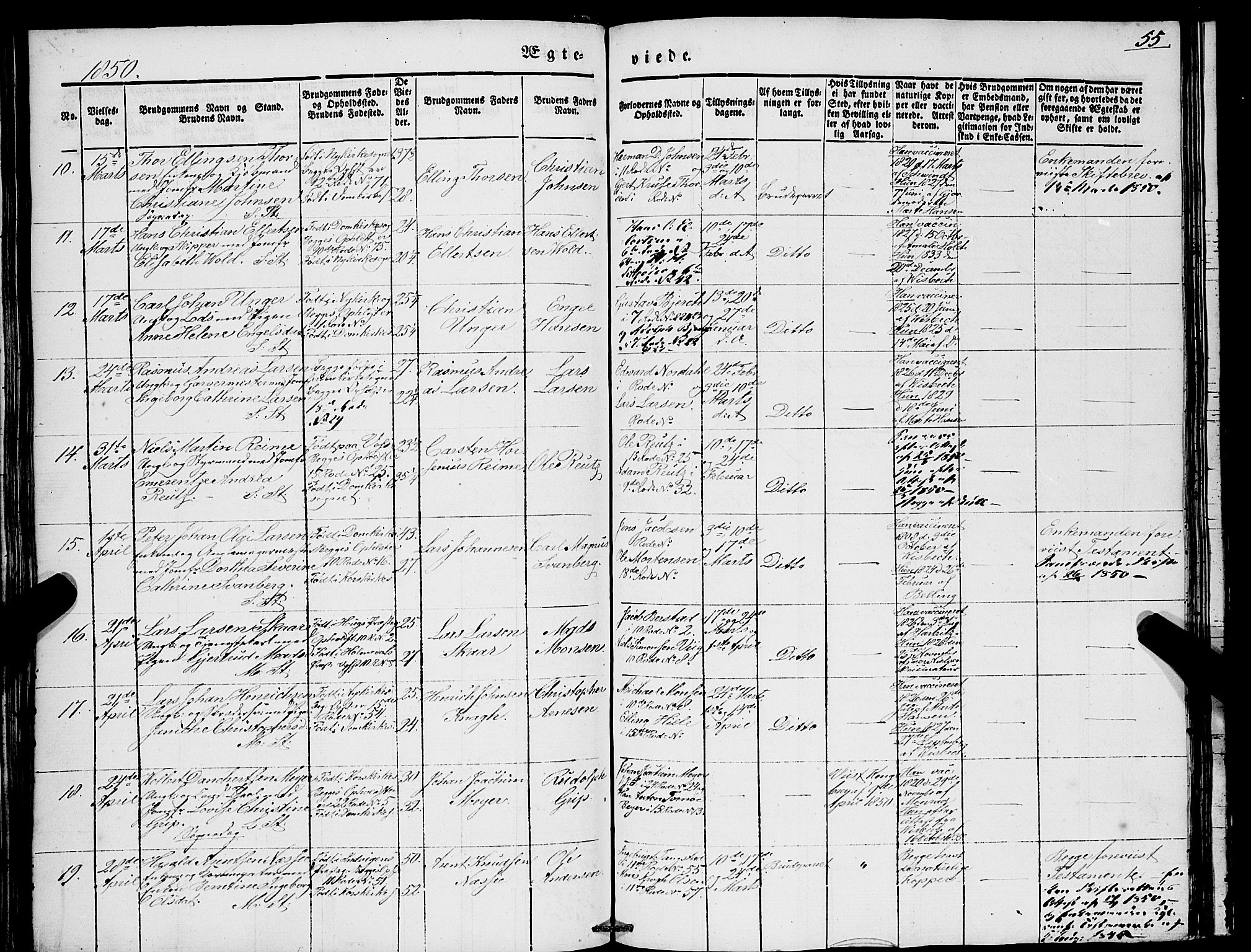 Domkirken sokneprestembete, AV/SAB-A-74801/H/Haa/L0033: Parish register (official) no. D 1, 1841-1853, p. 55