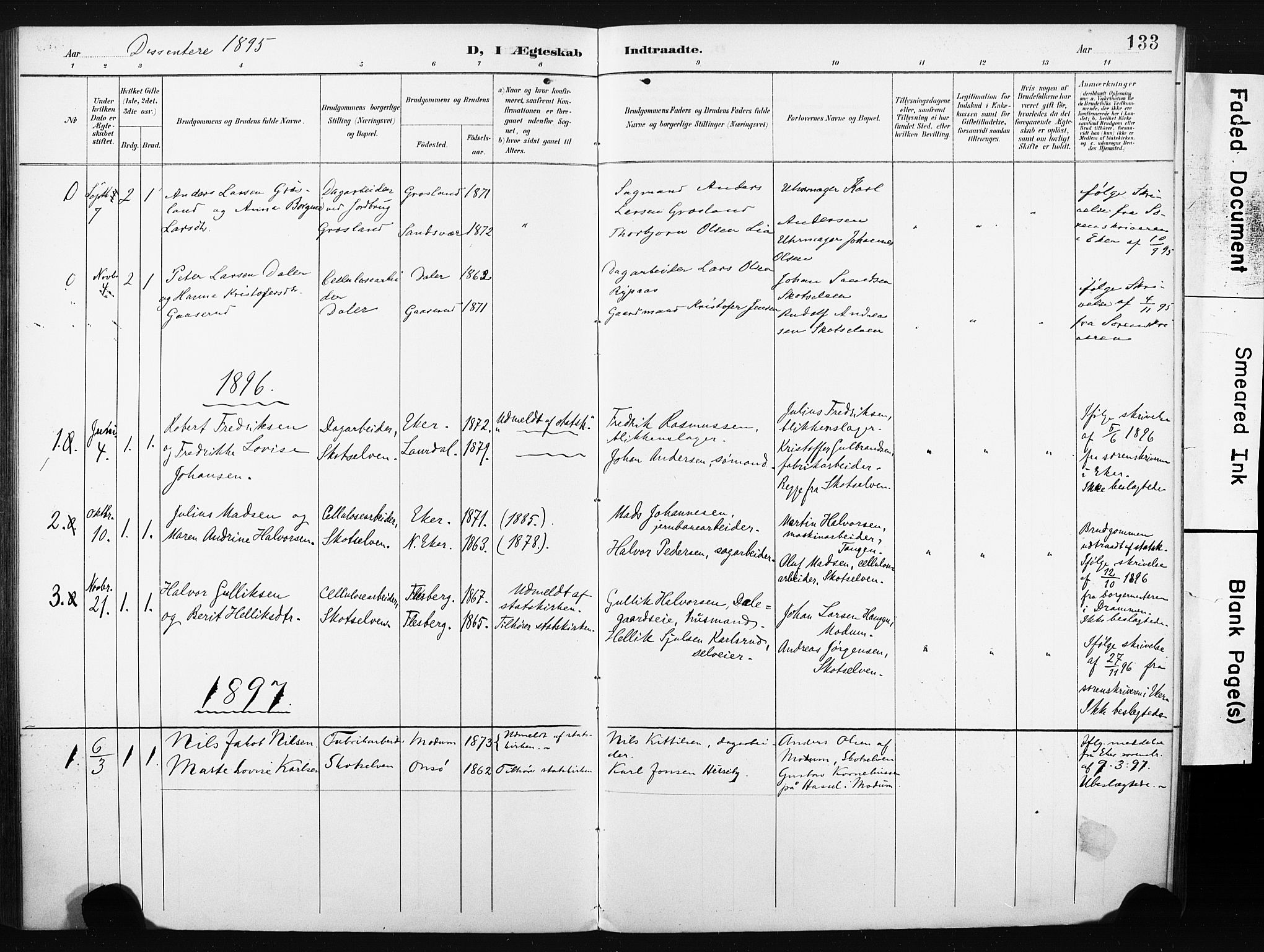 Eiker kirkebøker, SAKO/A-4/F/Fc/L0002: Parish register (official) no. III 2, 1889-1897, p. 133