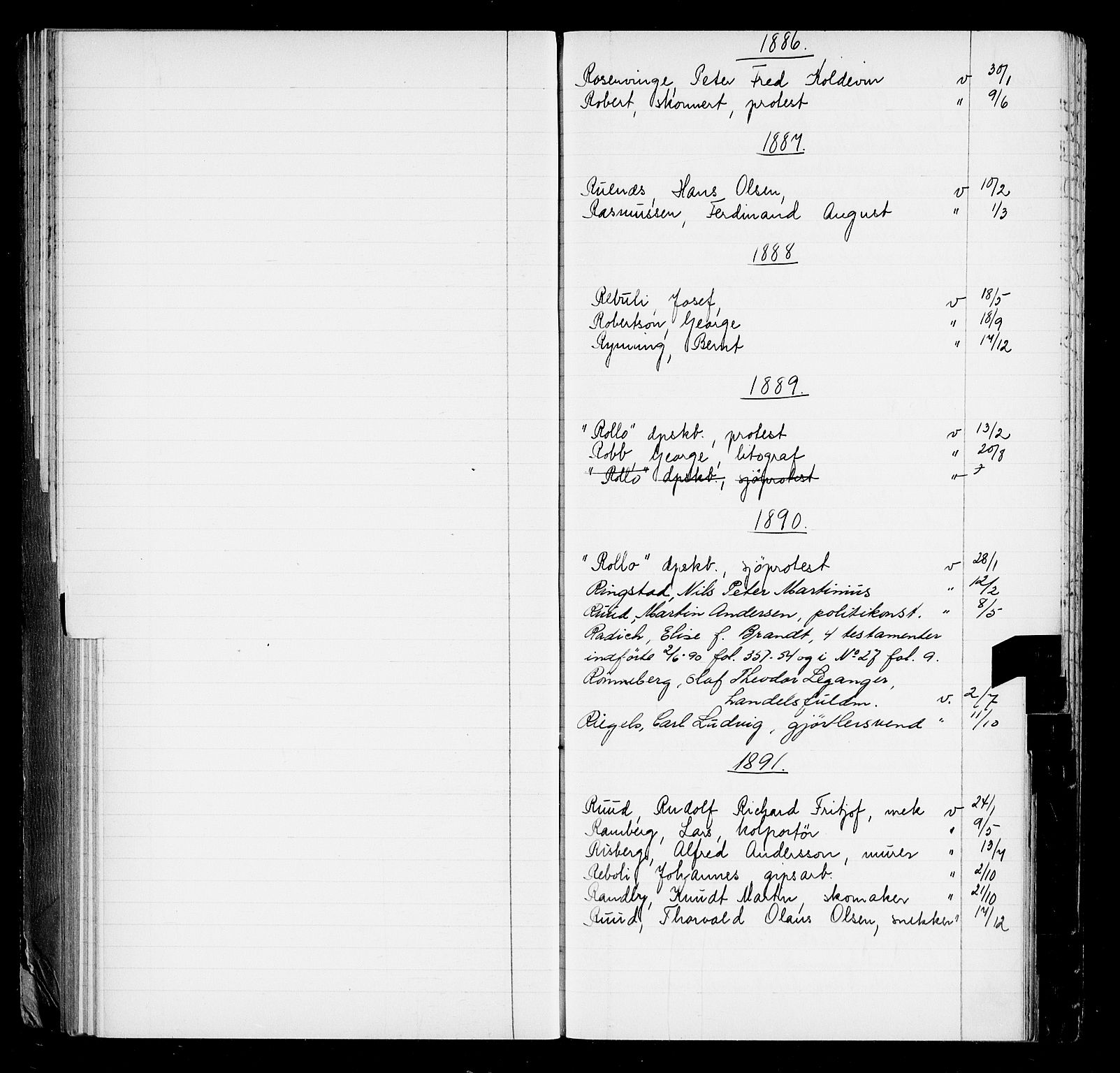 Oslo byfogd avd. I, AV/SAO-A-10220/L/La/L0001: Register - Vigsler og testamenter, 1886-1910, p. 100