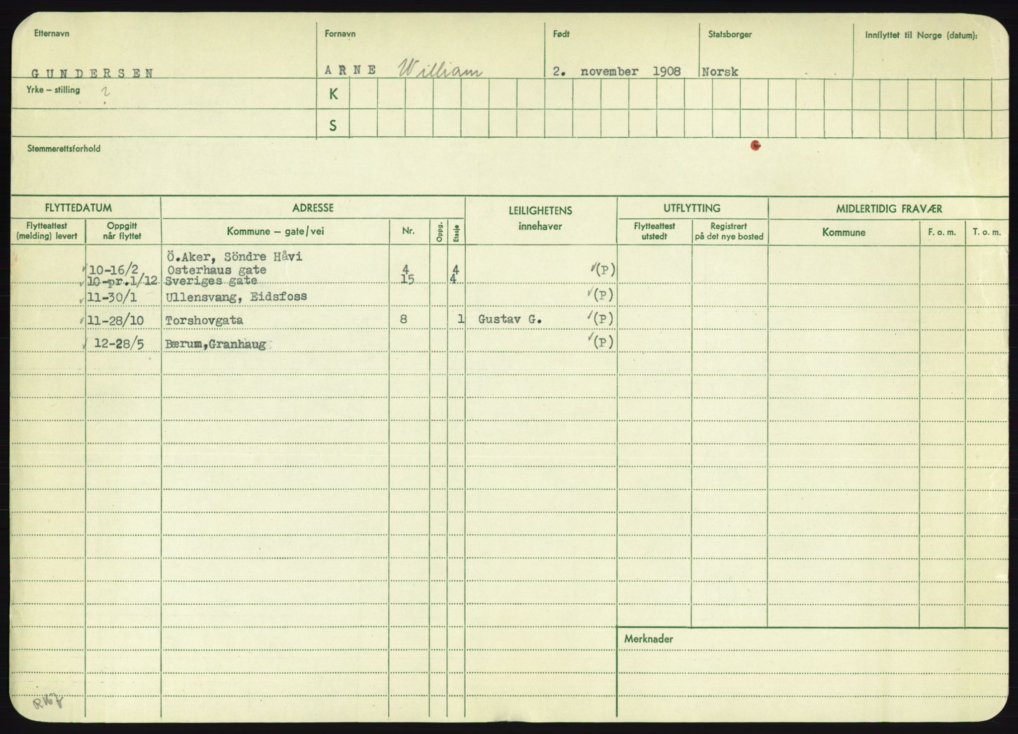 Oslo folkeregister, Registerkort, SAO/A-11715/F/Fa/Fac/L0003: Menn, 1906-1914, p. 802a