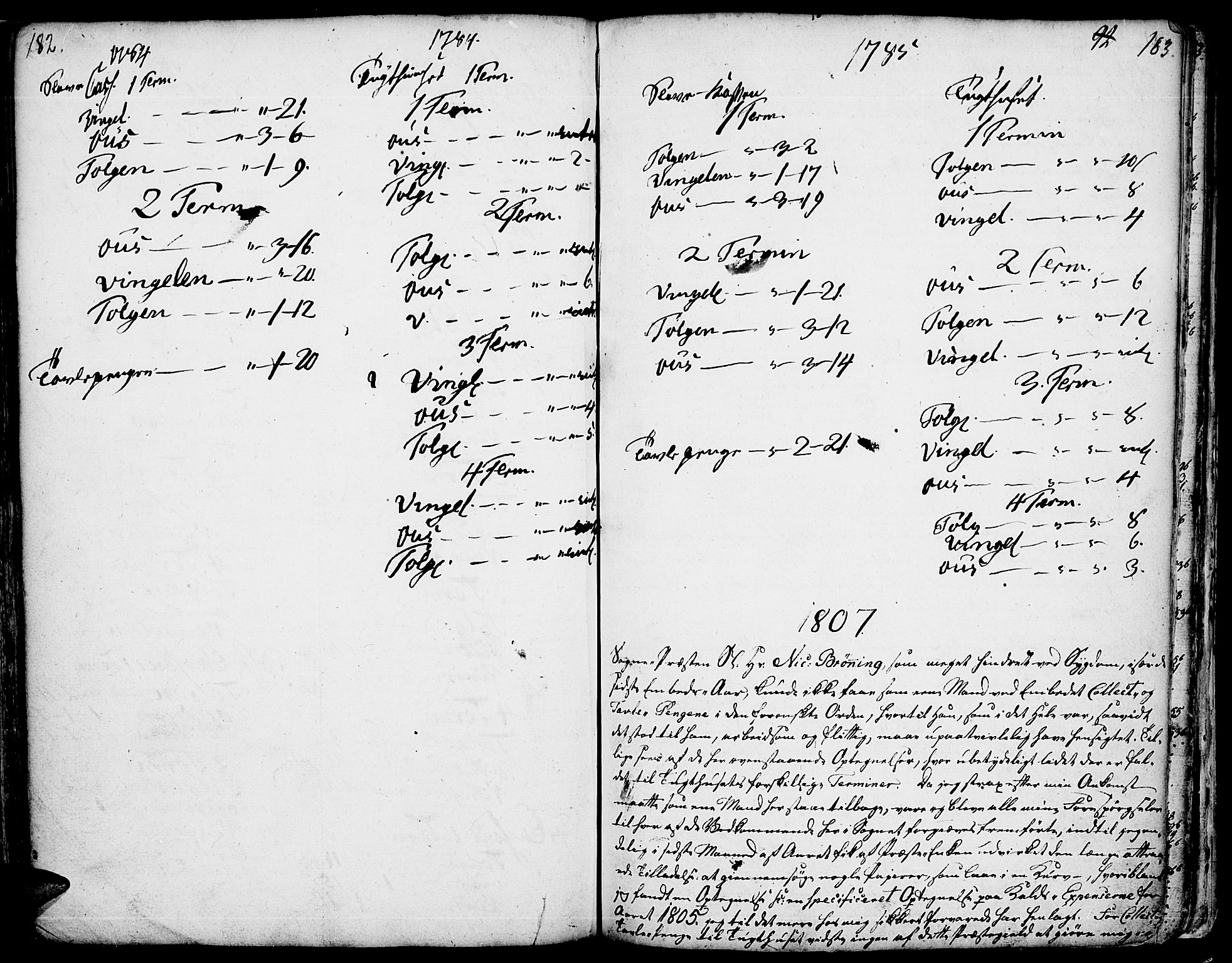 Tolga prestekontor, SAH/PREST-062/K/L0001: Parish register (official) no. 1, 1733-1767, p. 182-183
