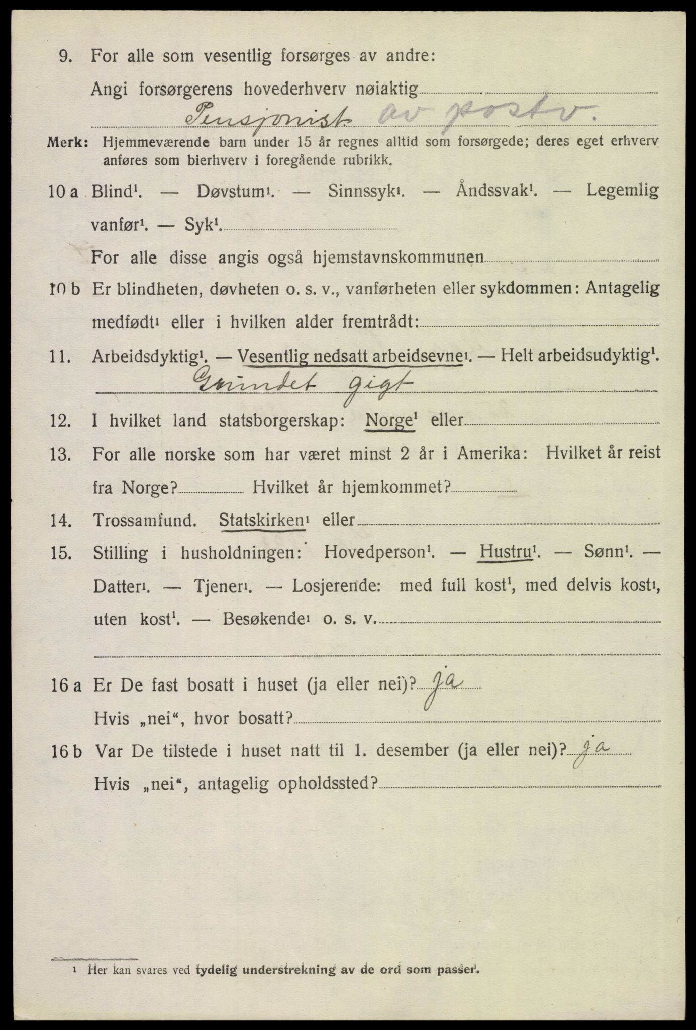 SAH, 1920 census for Åsnes, 1920, p. 8539