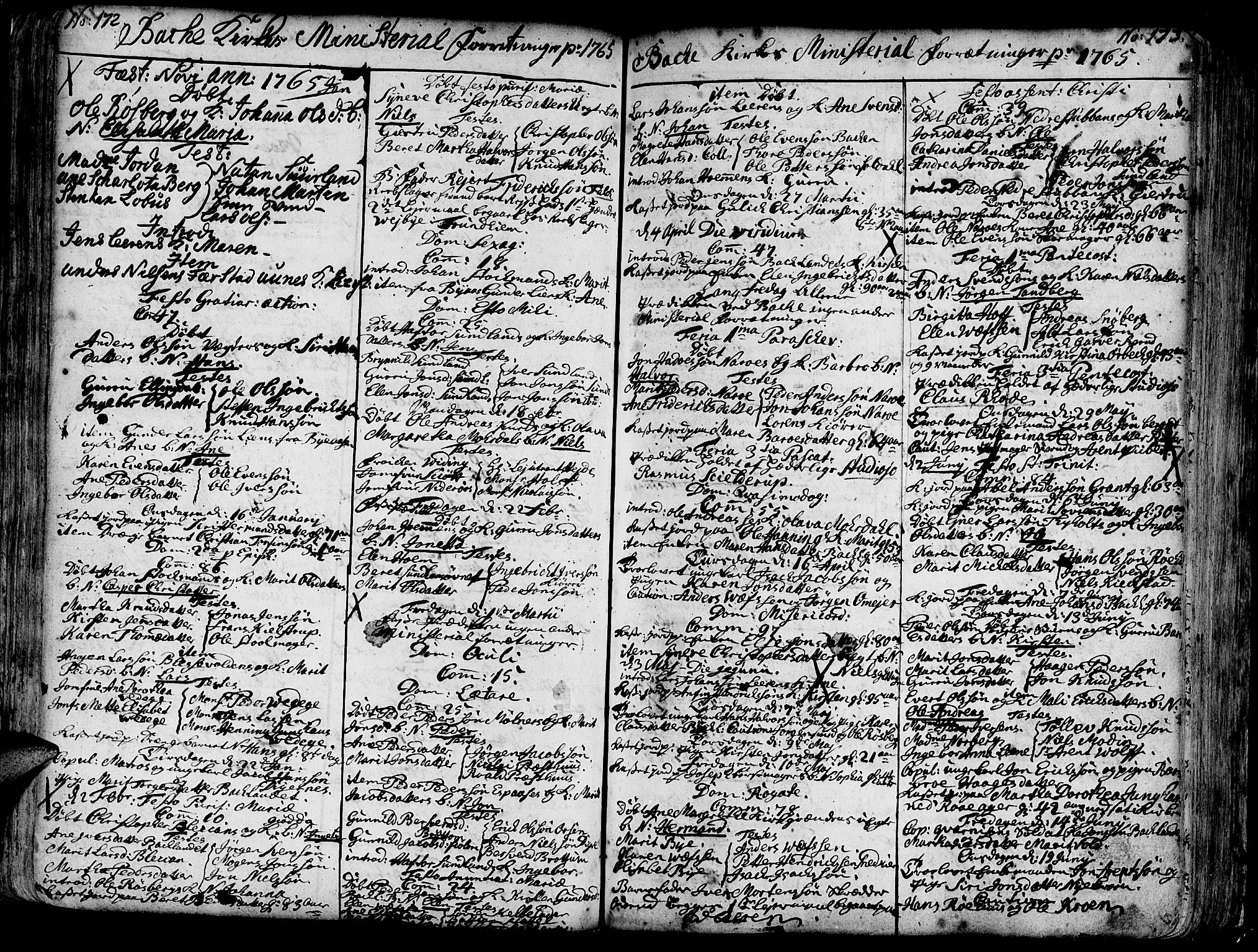 Ministerialprotokoller, klokkerbøker og fødselsregistre - Sør-Trøndelag, AV/SAT-A-1456/606/L0276: Parish register (official) no. 606A01 /2, 1727-1779, p. 172-173