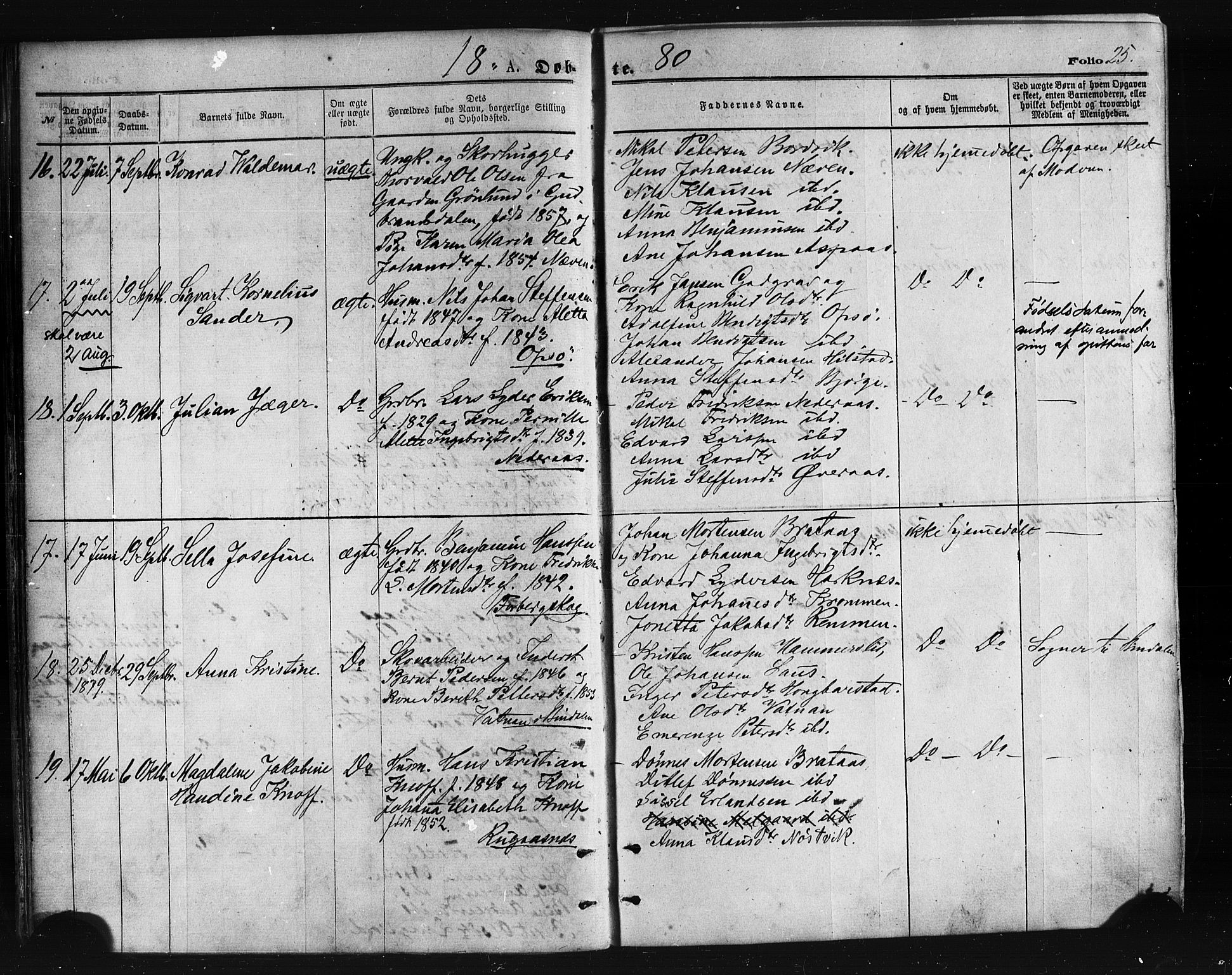 Ministerialprotokoller, klokkerbøker og fødselsregistre - Nordland, AV/SAT-A-1459/814/L0225: Parish register (official) no. 814A06, 1875-1885, p. 25