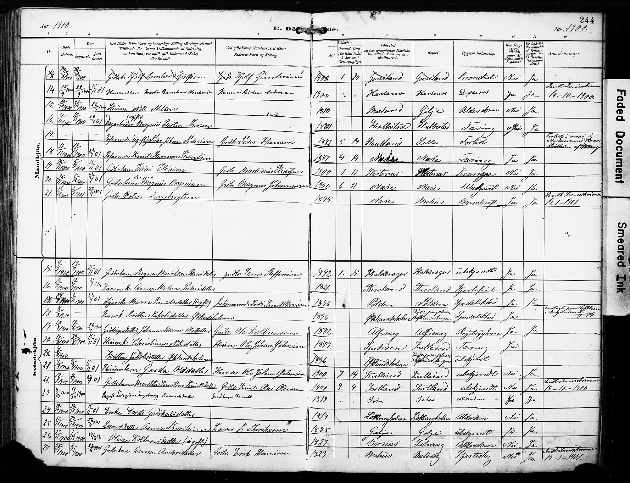 Finnås sokneprestembete, SAB/A-99925/H/Ha/Haa/Haac/L0002: Parish register (official) no. C 2, 1895-1904, p. 244