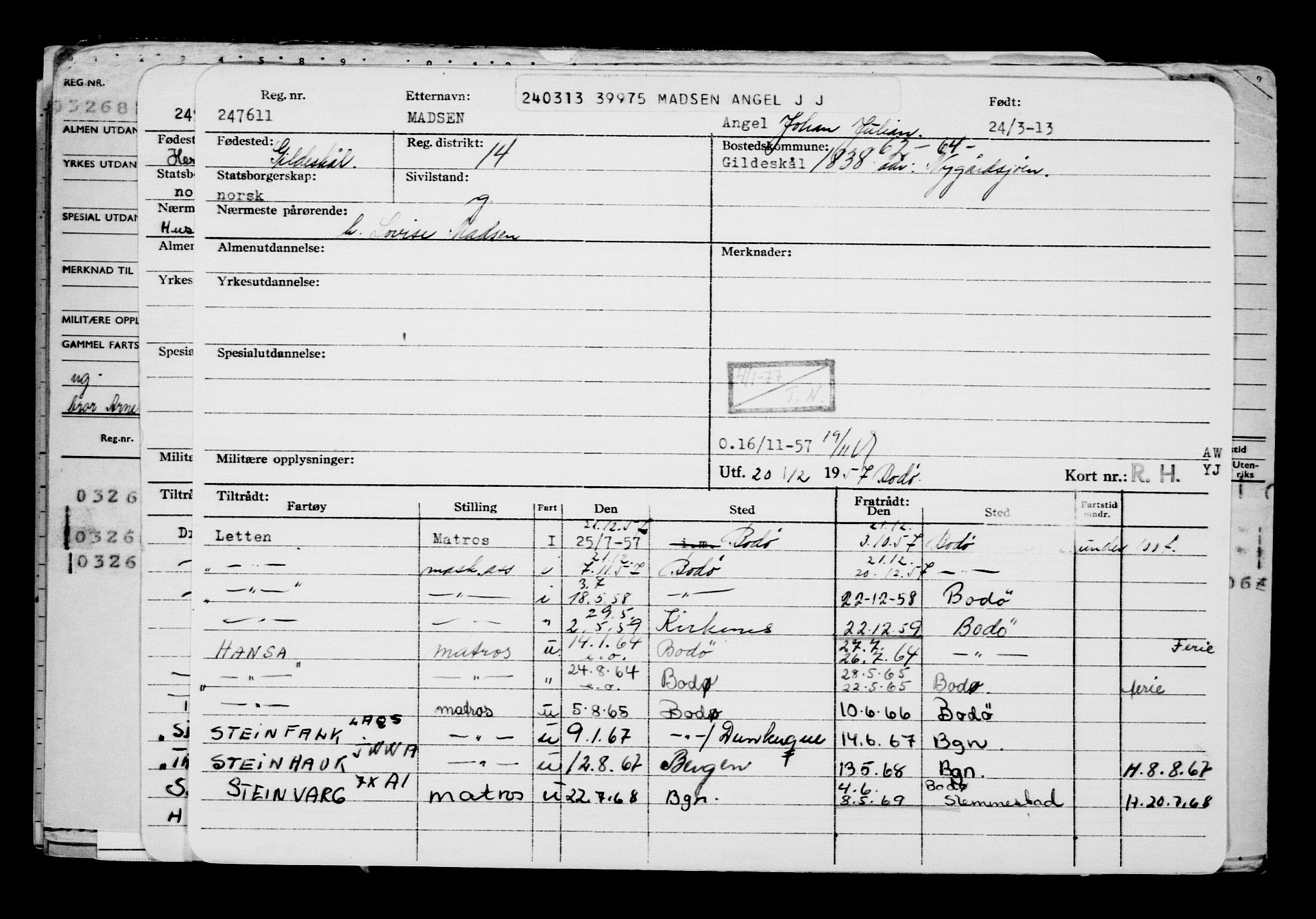 Direktoratet for sjømenn, AV/RA-S-3545/G/Gb/L0111: Hovedkort, 1913, p. 435