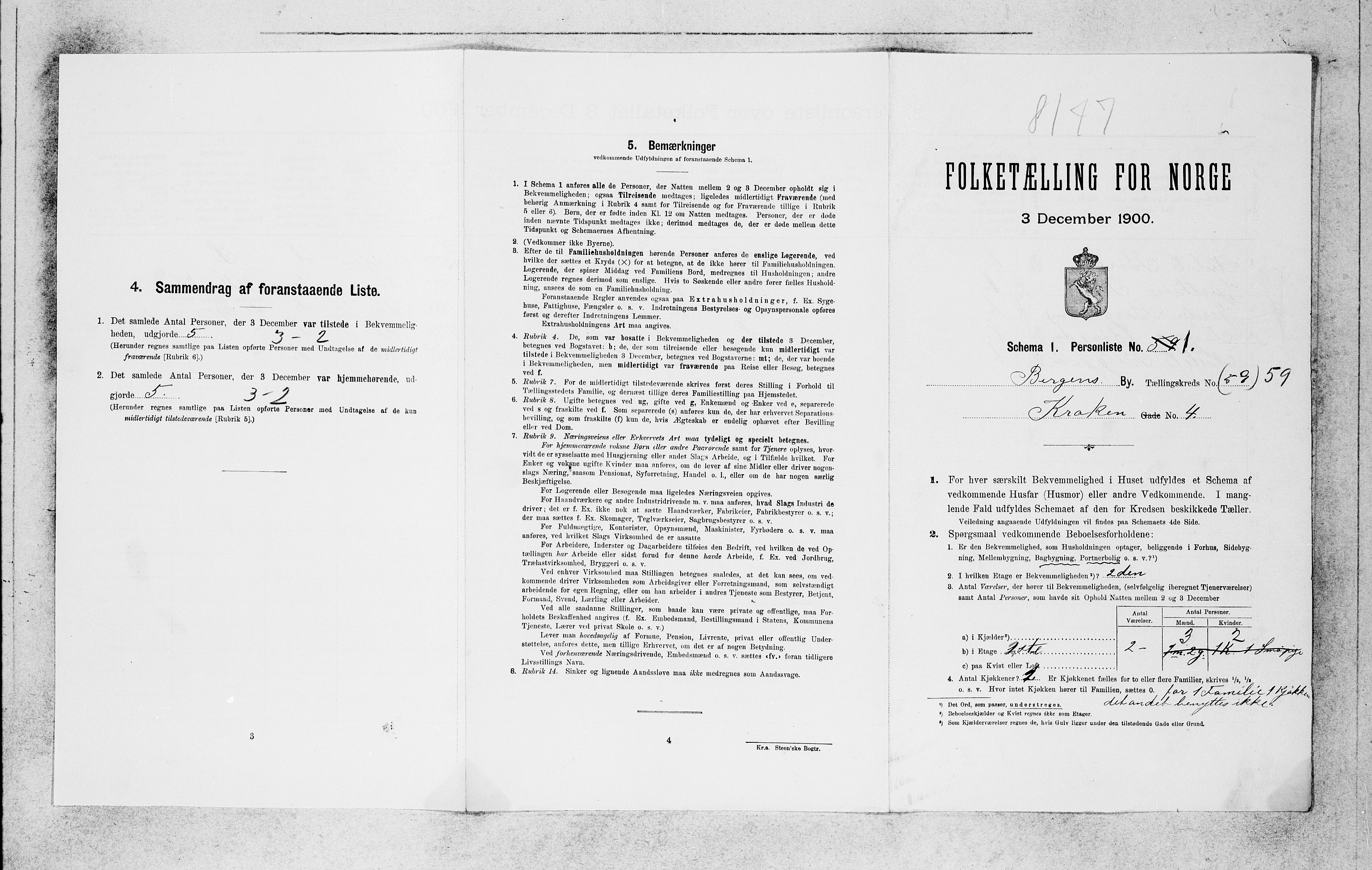 SAB, 1900 census for Bergen, 1900, p. 12131