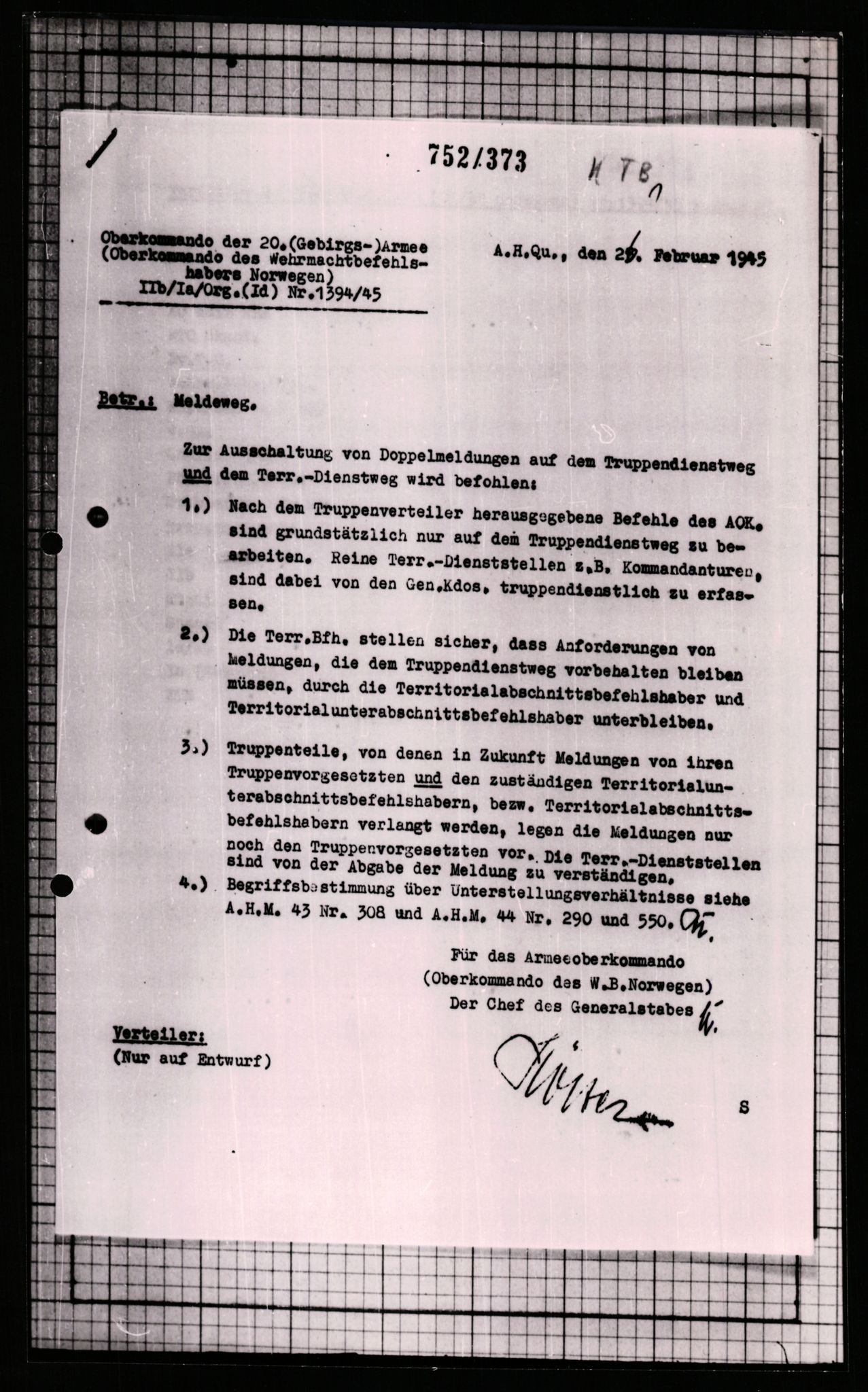 Forsvarets Overkommando. 2 kontor. Arkiv 11.4. Spredte tyske arkivsaker, AV/RA-RAFA-7031/D/Dar/Dara/L0007: Krigsdagbøker for 20. Gebirgs-Armee-Oberkommando (AOK 20), 1945, p. 643