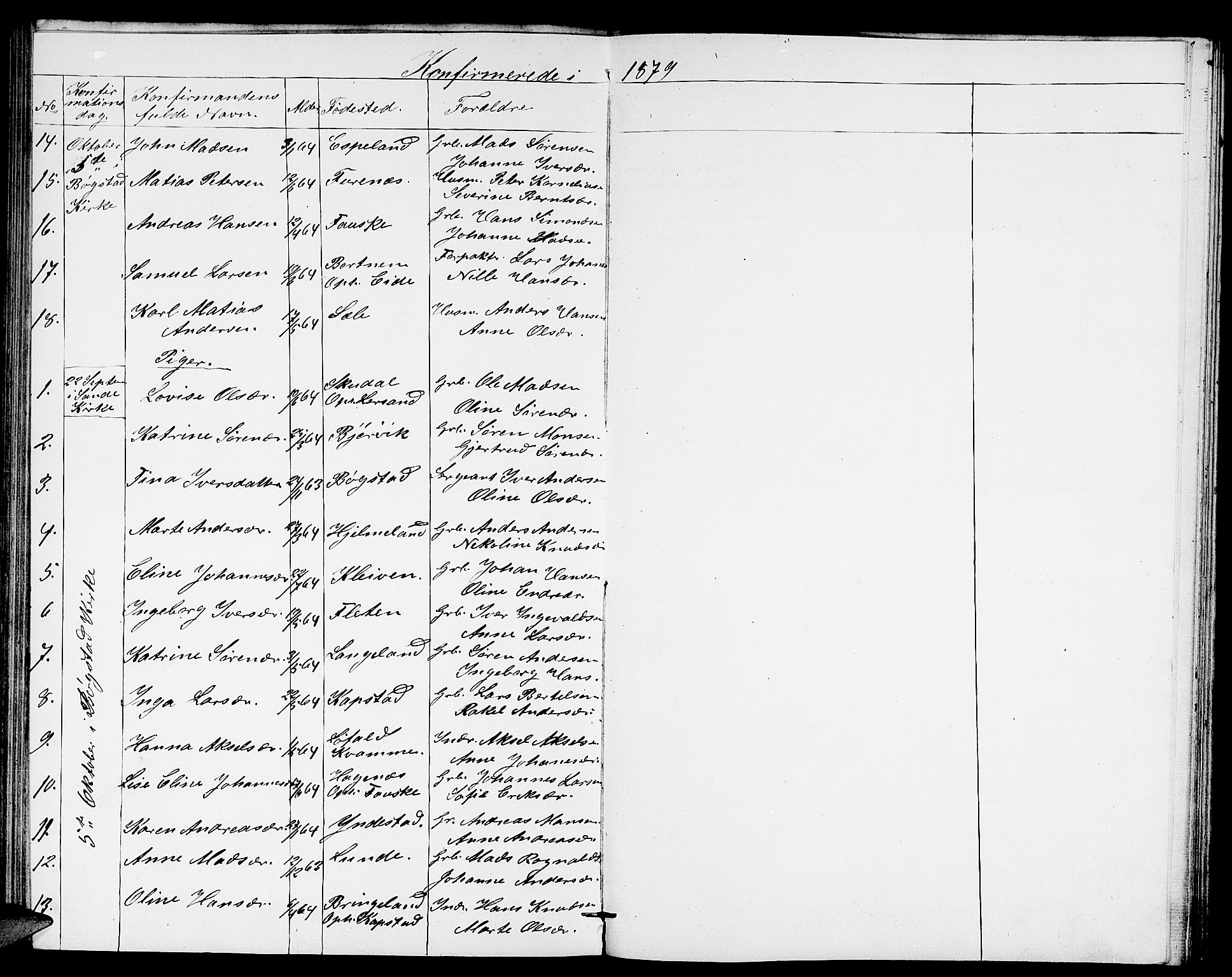 Gaular sokneprestembete, SAB/A-80001/H/Hab: Parish register (copy) no. B 2, 1863-1881