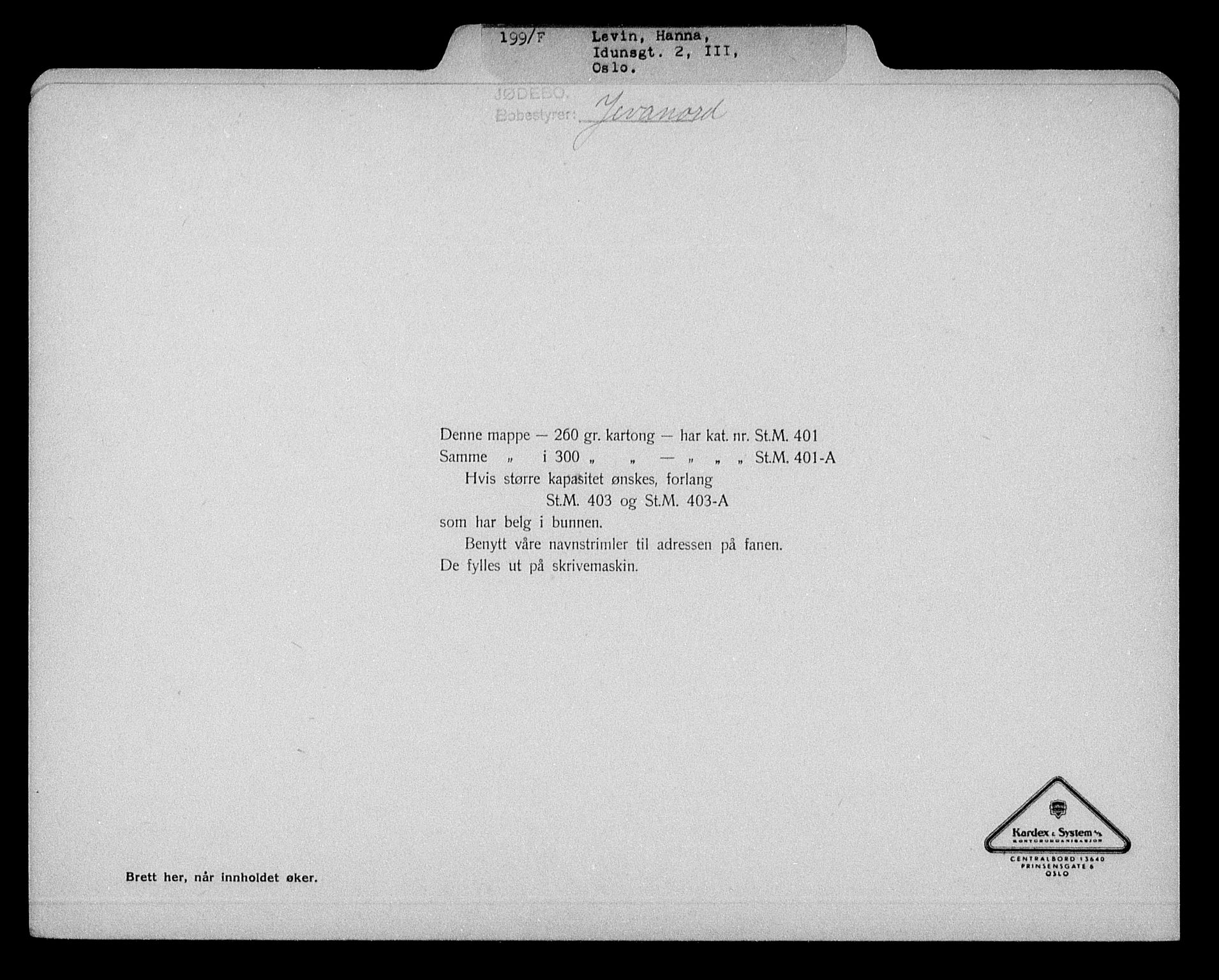 Justisdepartementet, Tilbakeføringskontoret for inndratte formuer, RA/S-1564/H/Hc/Hcc/L0957: --, 1945-1947, p. 160