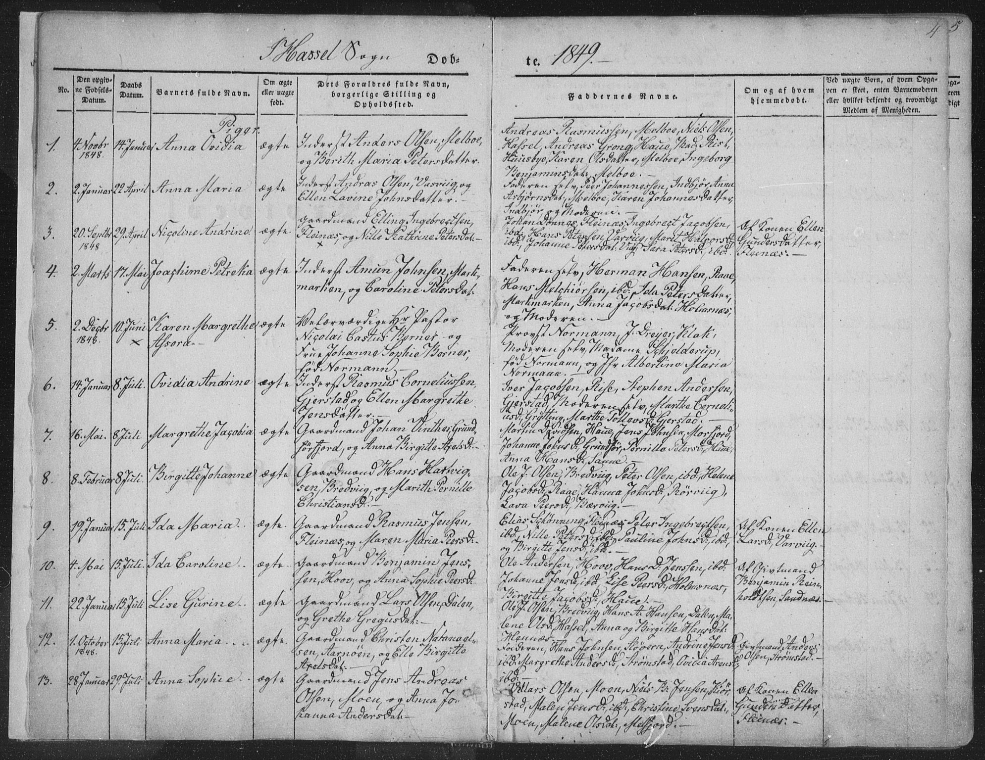 Ministerialprotokoller, klokkerbøker og fødselsregistre - Nordland, AV/SAT-A-1459/888/L1241: Parish register (official) no. 888A07, 1849-1869, p. 4