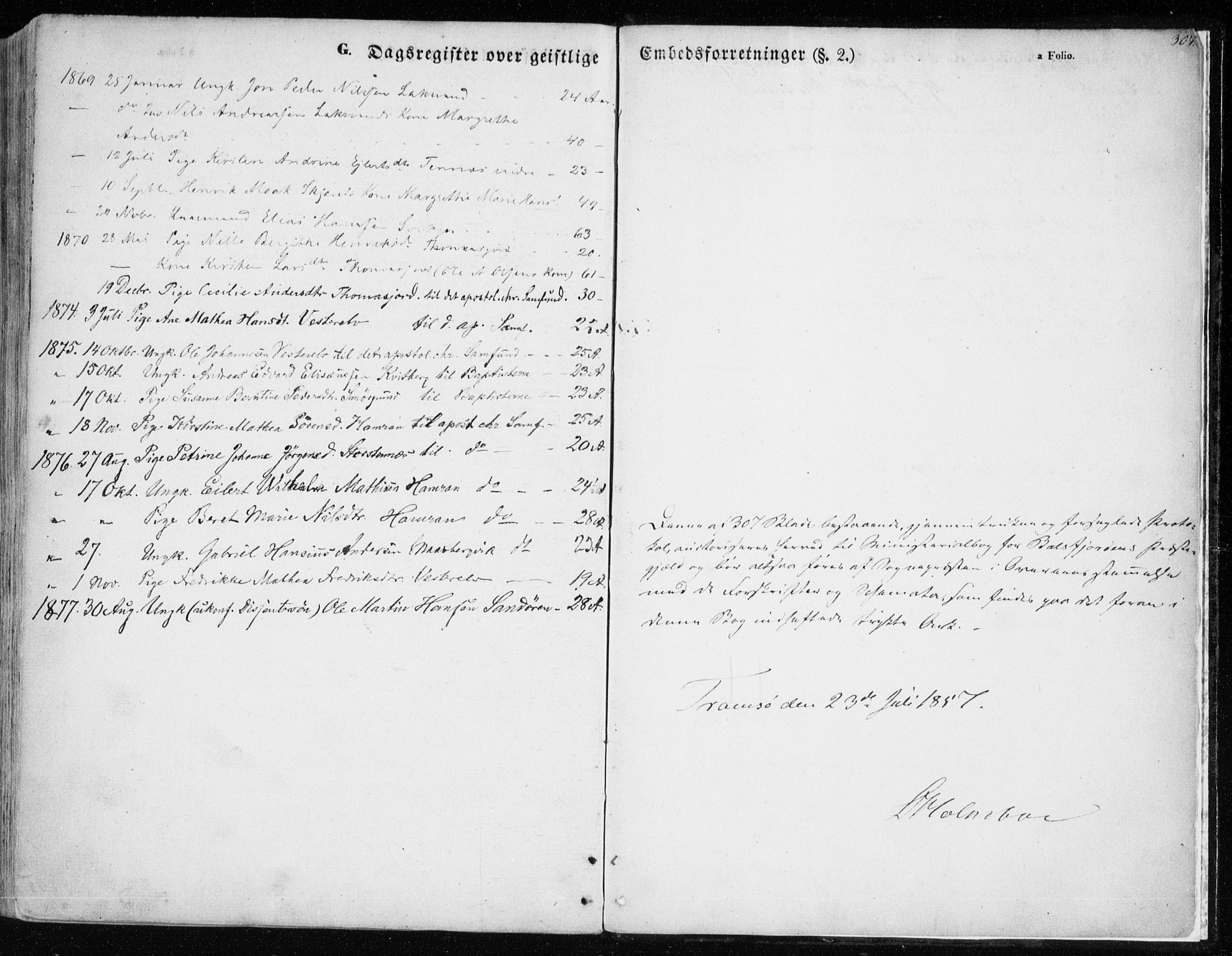 Balsfjord sokneprestembete, SATØ/S-1303/G/Ga/L0003kirke: Parish register (official) no. 3, 1856-1870, p. 307