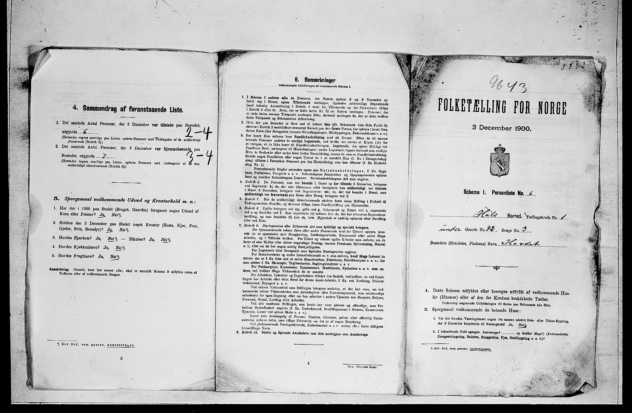 RA, 1900 census for Hol, 1900, p. 26