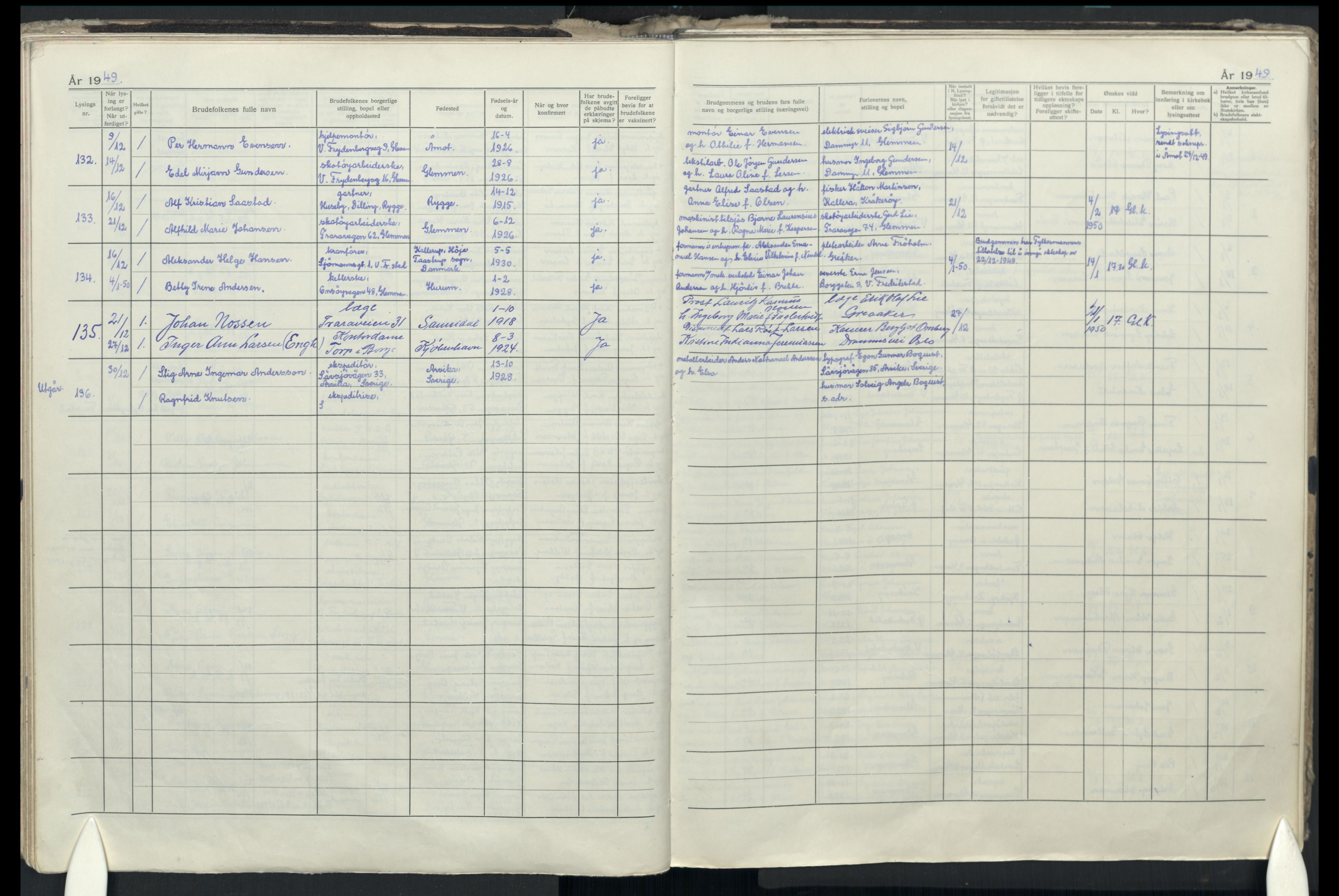 Glemmen prestekontor Kirkebøker, SAO/A-10908/H/Ha/L0004: Banns register no. 4, 1942-1965
