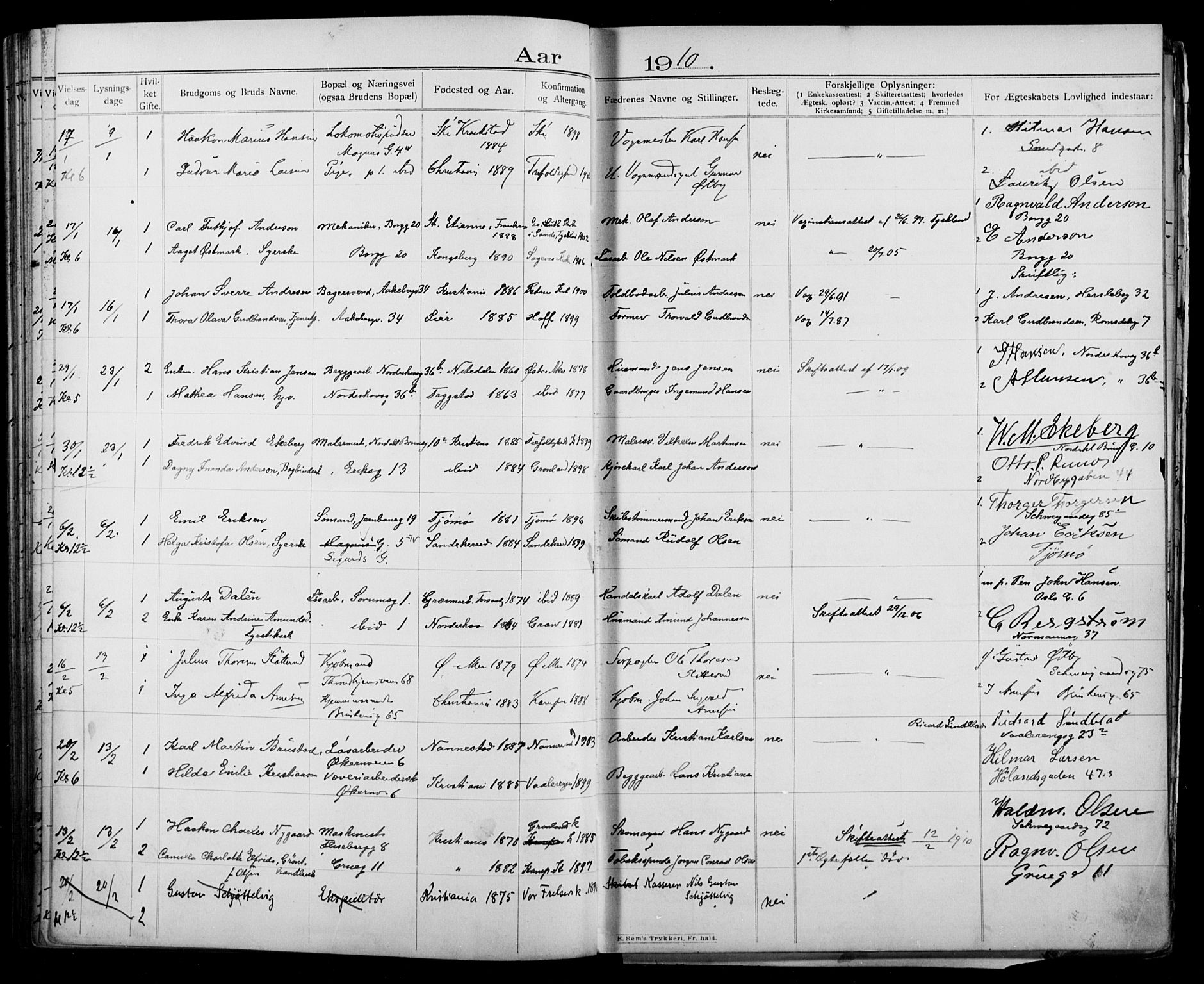 Kampen prestekontor Kirkebøker, AV/SAO-A-10853/H/Ha/L0003: Banns register no. 3, 1907-1917