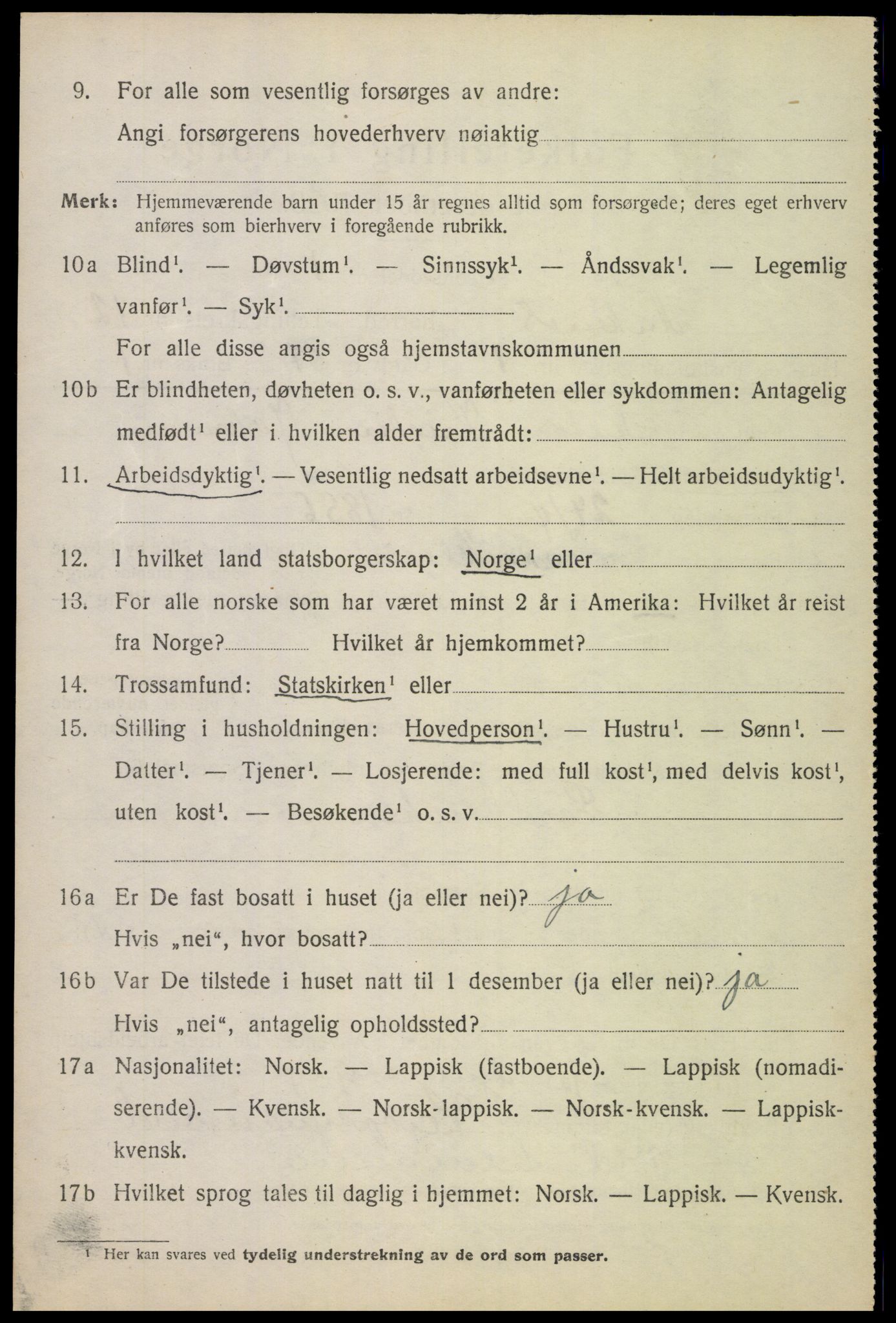 SAT, 1920 census for Ankenes, 1920, p. 6368