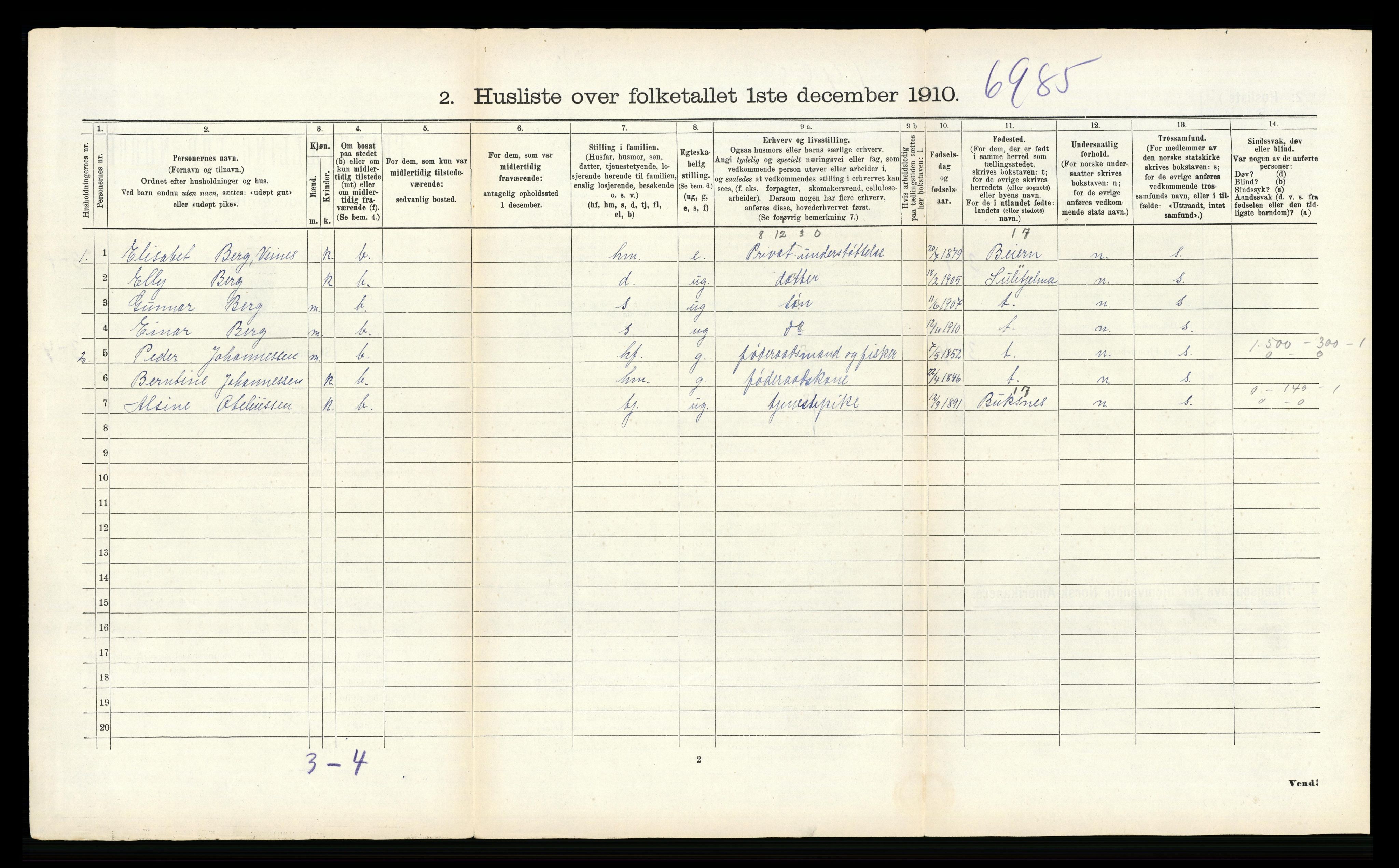 RA, 1910 census for Flakstad, 1910, p. 275