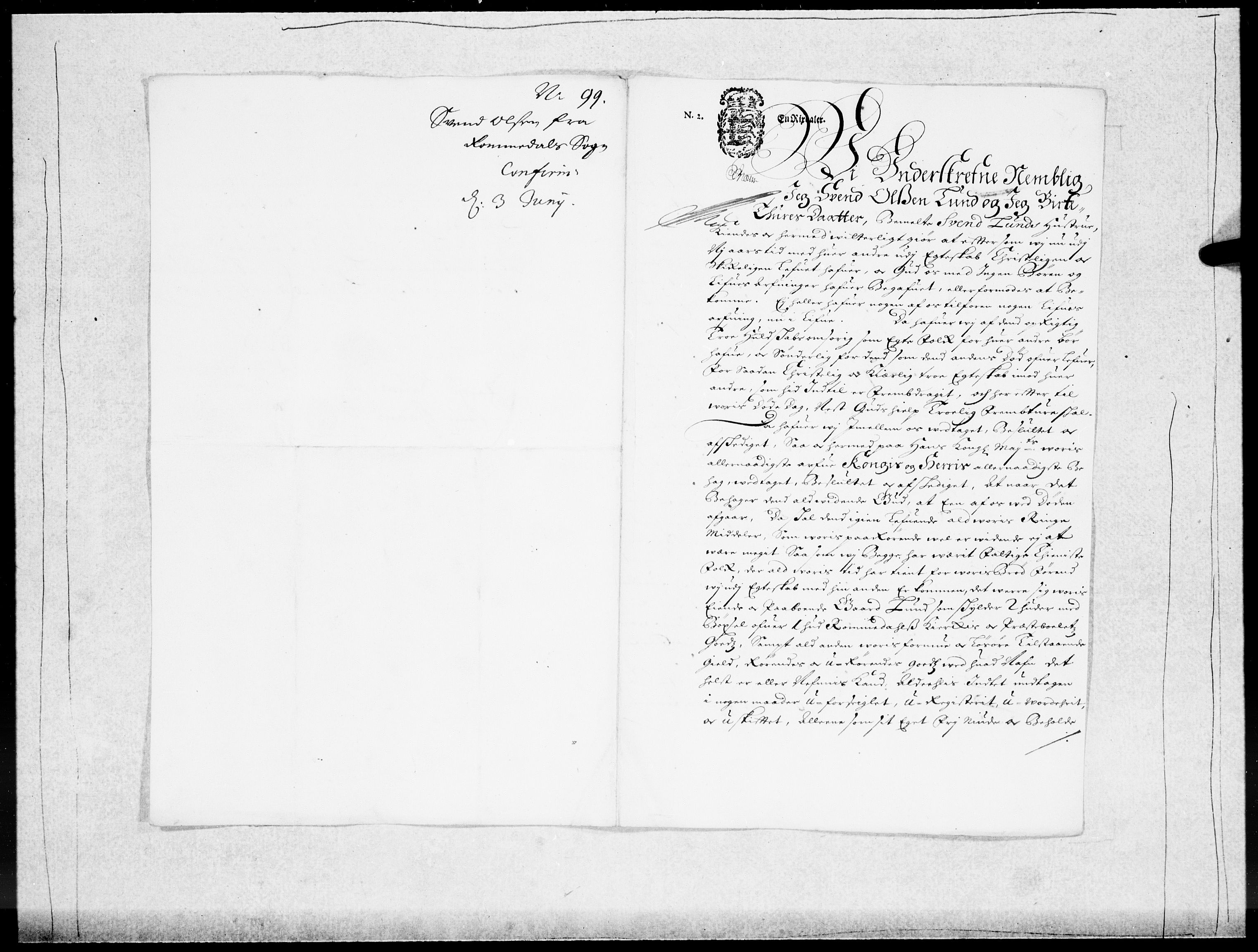 Danske Kanselli 1572-1799, AV/RA-EA-3023/F/Fc/Fcc/Fcca/L0048: Norske innlegg 1572-1799, 1697-1699, p. 417