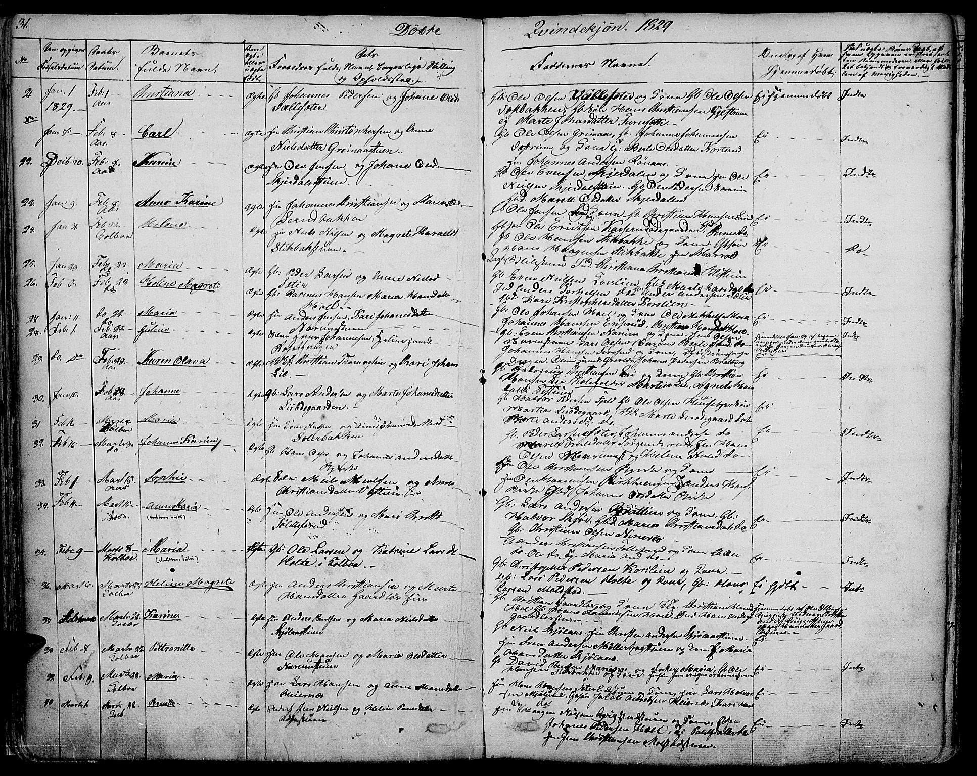 Vestre Toten prestekontor, AV/SAH-PREST-108/H/Ha/Haa/L0002: Parish register (official) no. 2, 1825-1837, p. 31