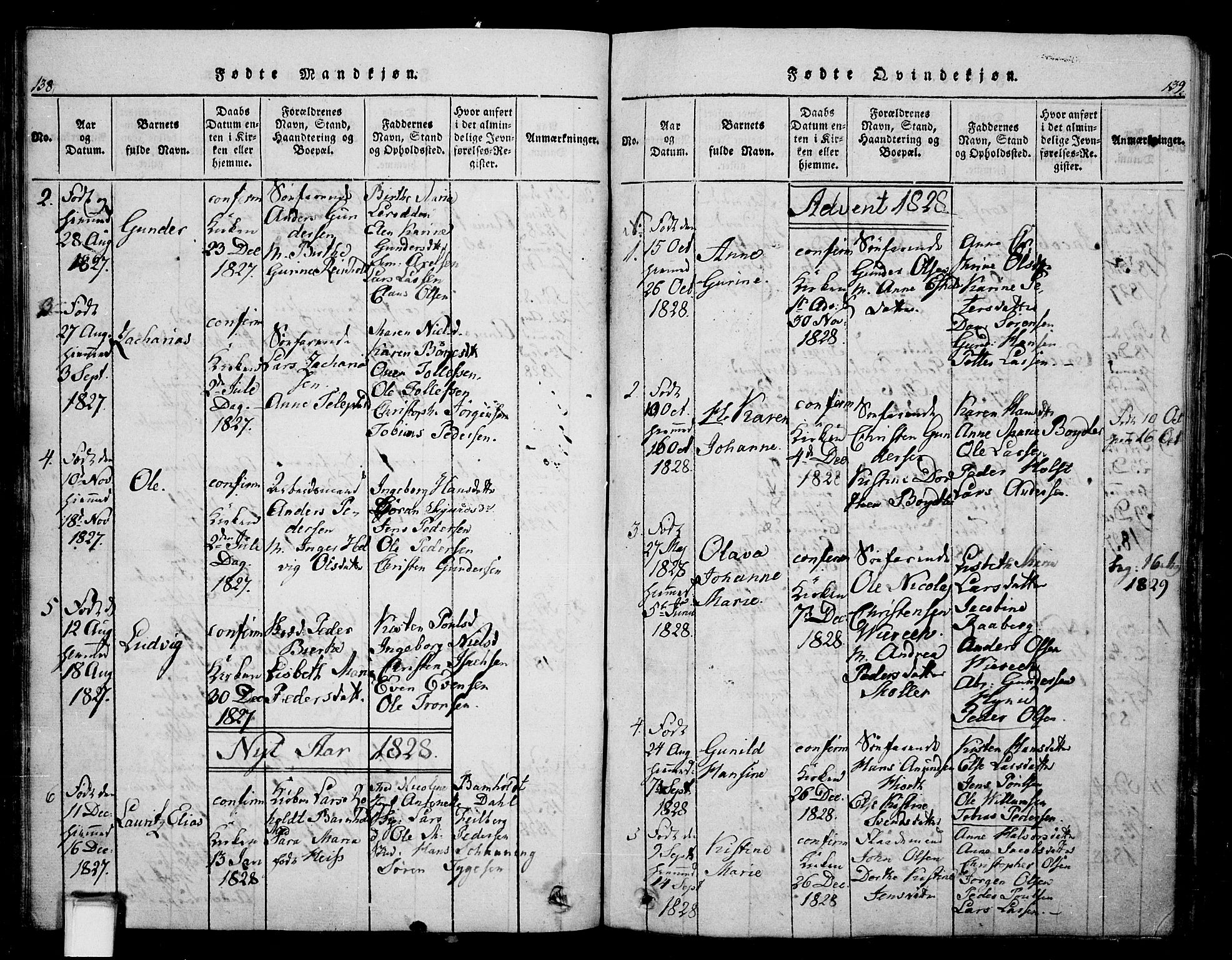 Skien kirkebøker, AV/SAKO-A-302/G/Ga/L0002: Parish register (copy) no. 2, 1814-1842, p. 138-139