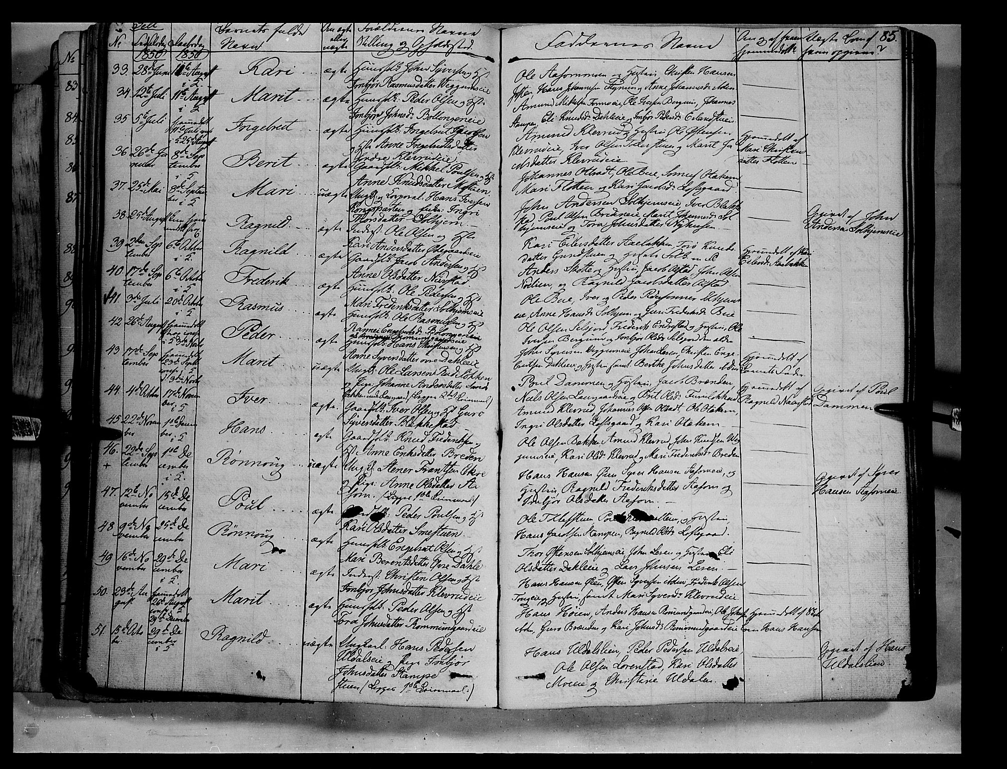 Vågå prestekontor, AV/SAH-PREST-076/H/Ha/Haa/L0005: Parish register (official) no. 5 /3, 1842-1856, p. 85