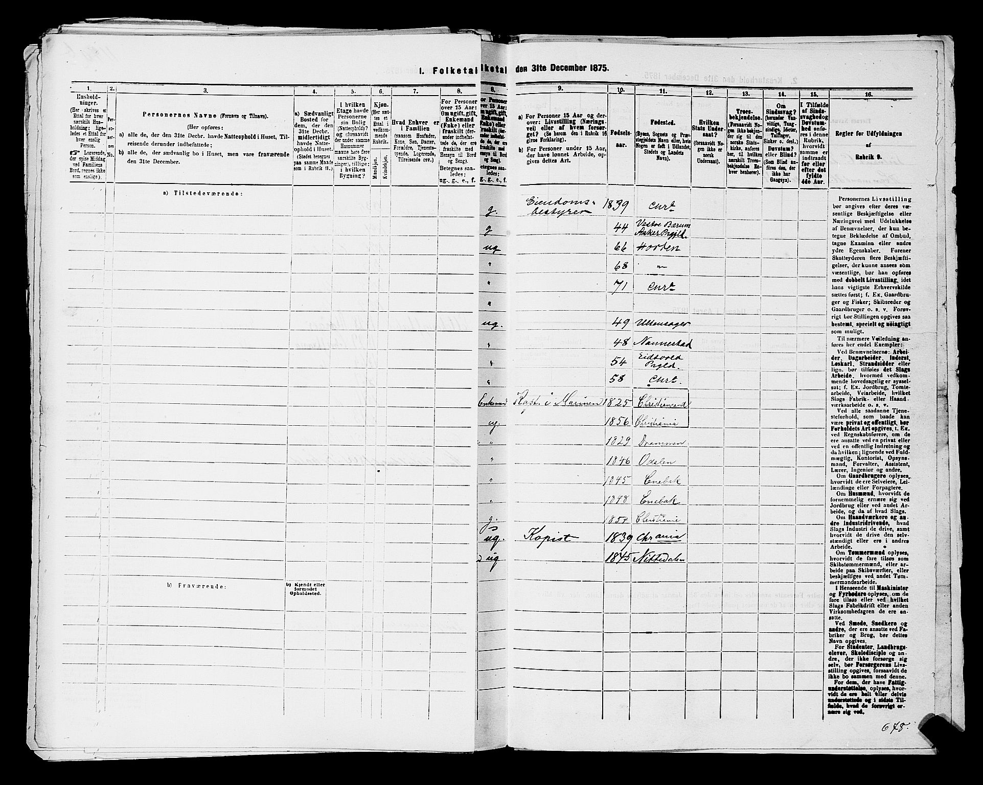 RA, 1875 census for 0301 Kristiania, 1875, p. 3576