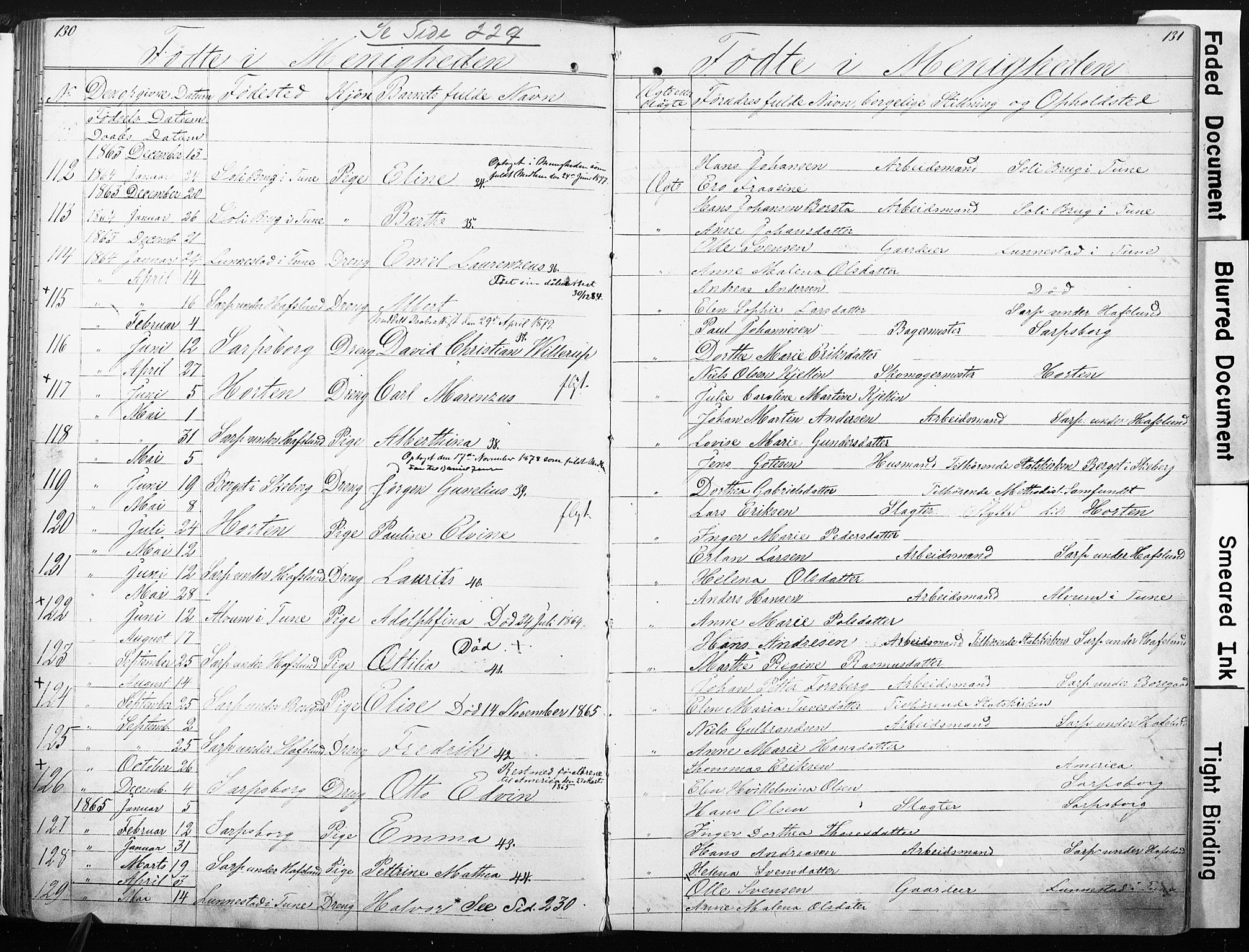 Sarpsborg metodistkirke, SAO/PAO-0233/A/L0001: Dissenter register no. 1, 1856-1875, p. 130-131
