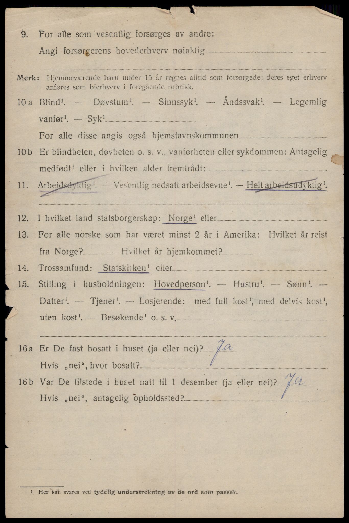 SAT, 1920 census for Trondheim, 1920, p. 54089