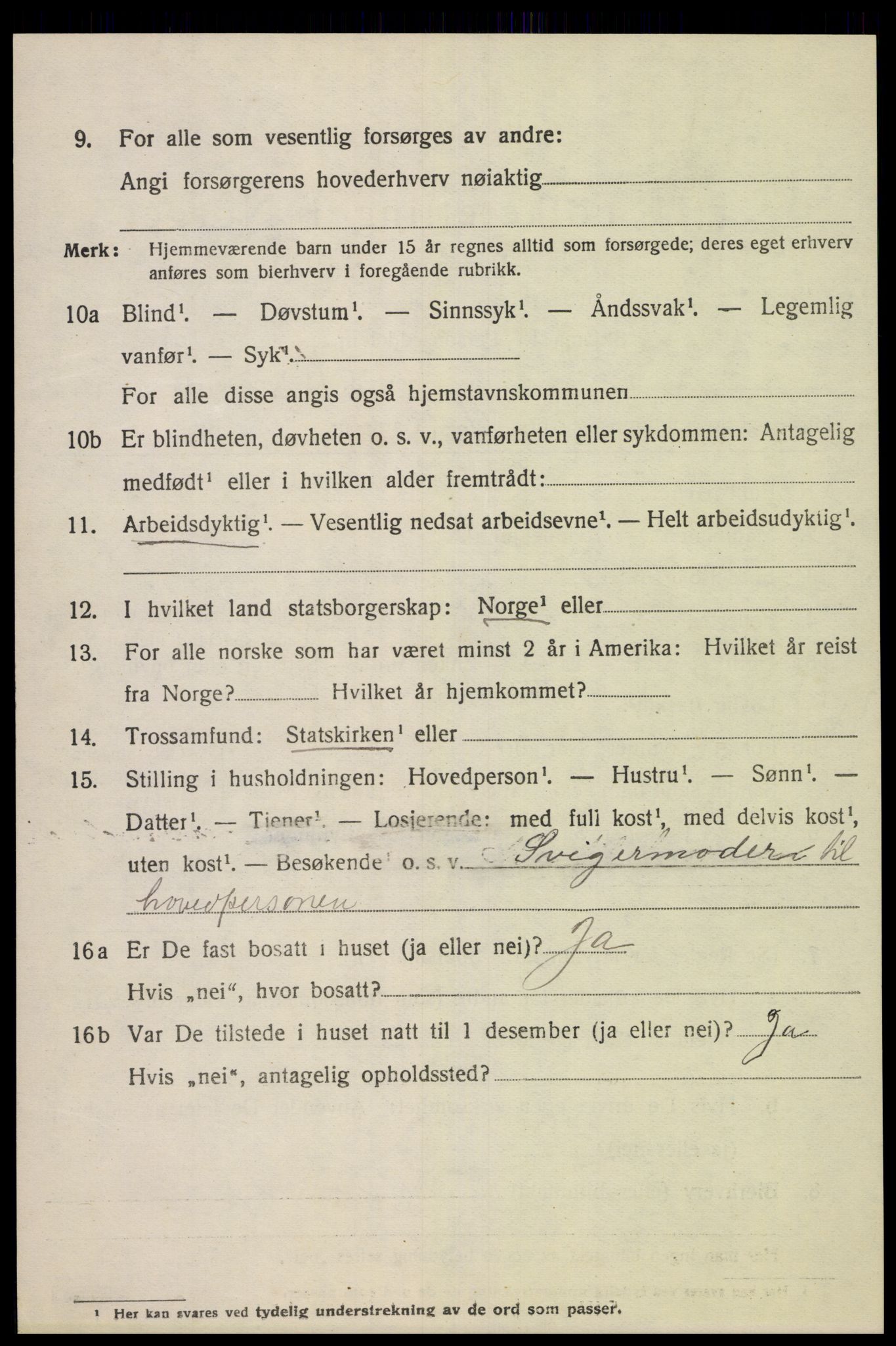 SAK, 1920 census for Hidra, 1920, p. 1535