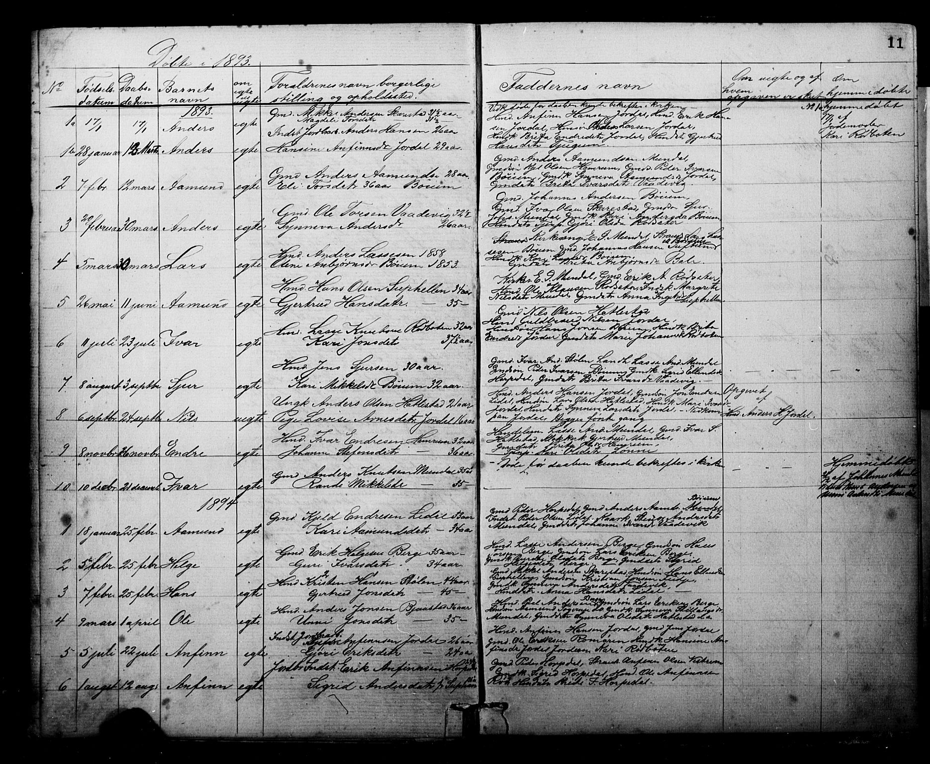 Balestrand sokneprestembete, AV/SAB-A-79601/H/Hab/Habb/L0001a: Parish register (copy) no. B 1a, 1880-1916, p. 11