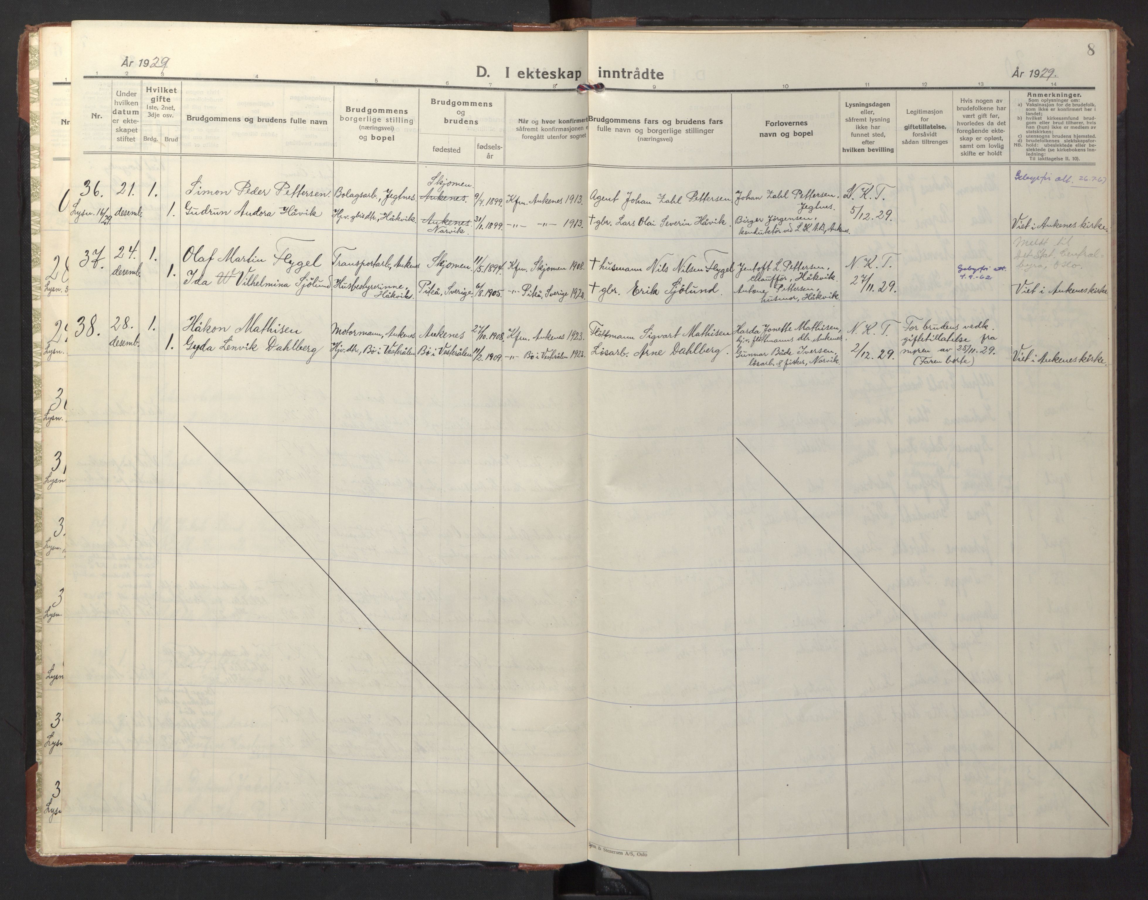 Ministerialprotokoller, klokkerbøker og fødselsregistre - Nordland, AV/SAT-A-1459/866/L0948: Parish register (official) no. 866A11, 1929-1949, p. 8