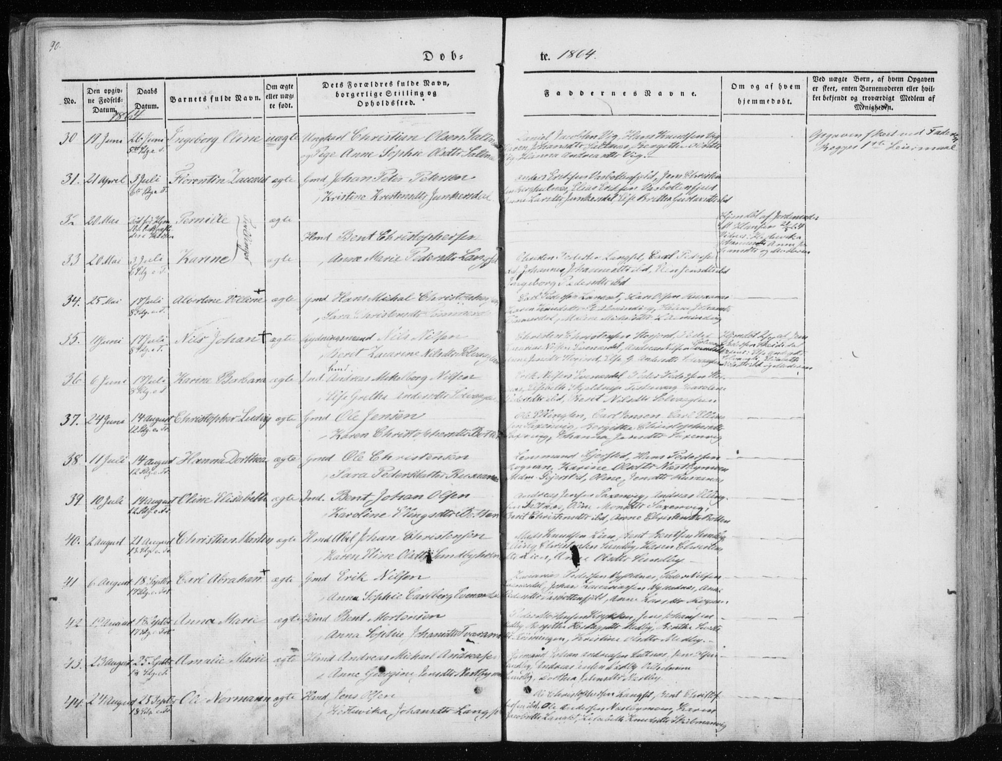 Ministerialprotokoller, klokkerbøker og fødselsregistre - Nordland, AV/SAT-A-1459/847/L0666: Parish register (official) no. 847A06, 1842-1871, p. 90