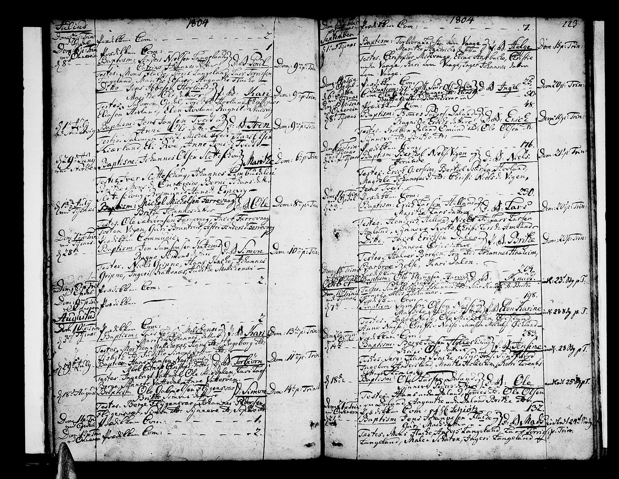 Tysnes sokneprestembete, AV/SAB-A-78601/H/Haa: Parish register (official) no. A 2 /1, 1732-1804, p. 123