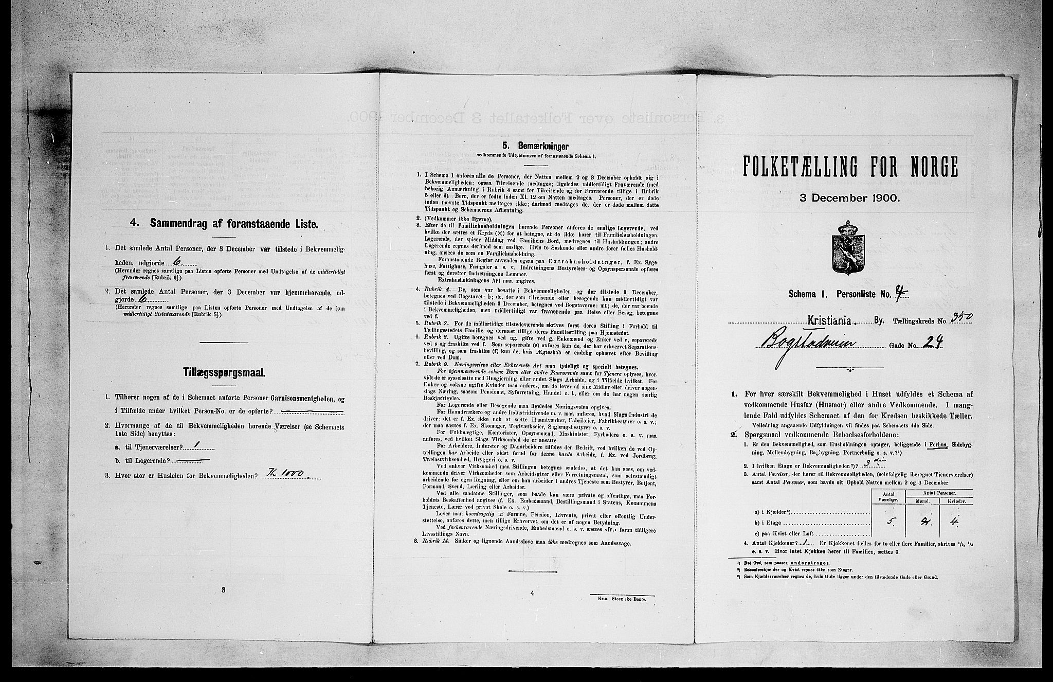 SAO, 1900 census for Kristiania, 1900, p. 6722